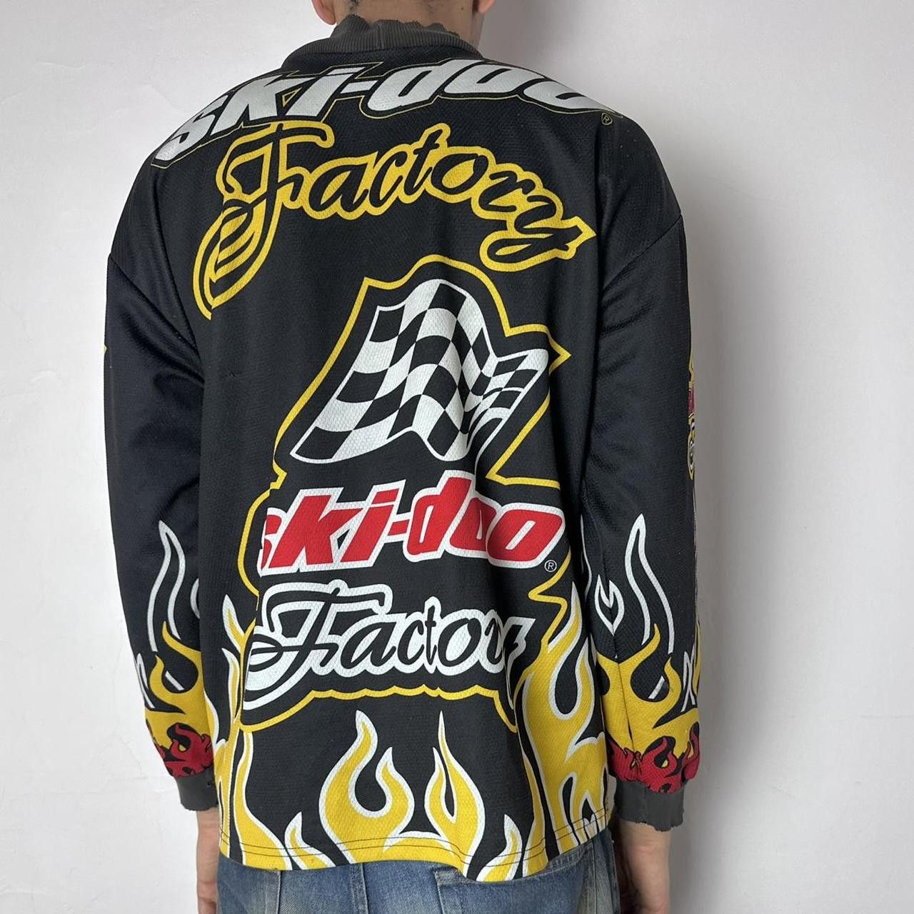 Ski-Doo Vintage Ski Doo Black & Yellow Flame Motocross Jersey - XXL Size US XXL / EU 58 / 5 - 4 Thumbnail
