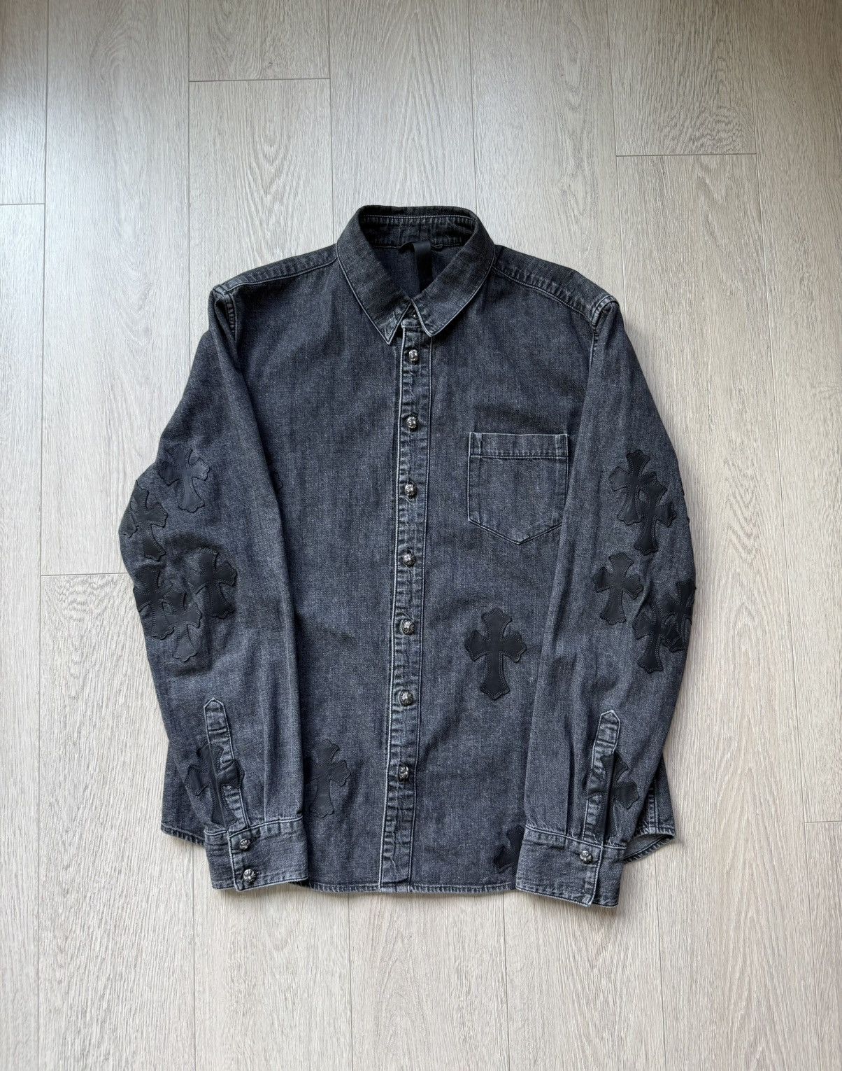 Chrome Hearts Chrome hearts flooded cross patches denim shirts Size US L / EU 52-54 / 3 - 1 Thumbnail