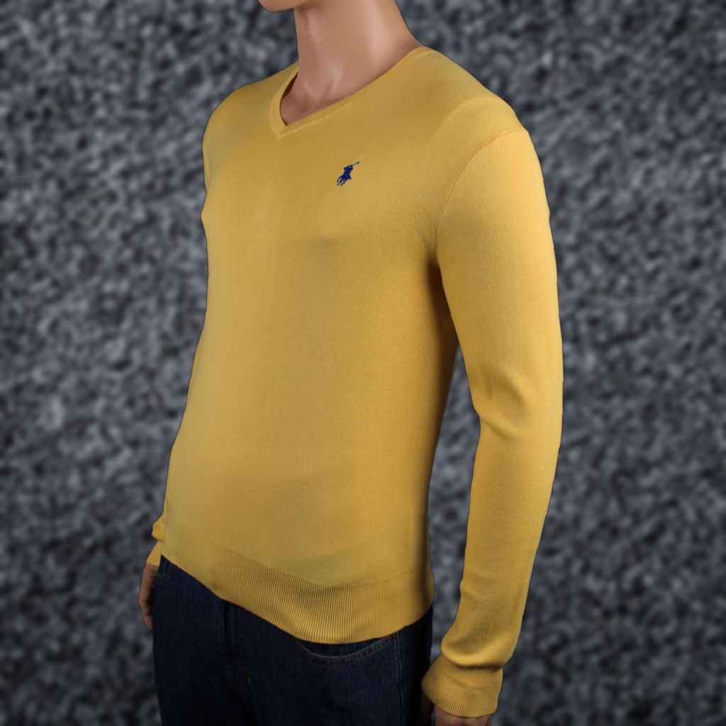 Polo Ralph Lauren Polo Ralph Lauren Large L Yellow Pima Cotton Sweater Blue Pony NWT Shirt Mens L Yellow Pima Cotton Sweater Blue Pony NWT Size US L / EU 52-54 / 3 - 1 Preview