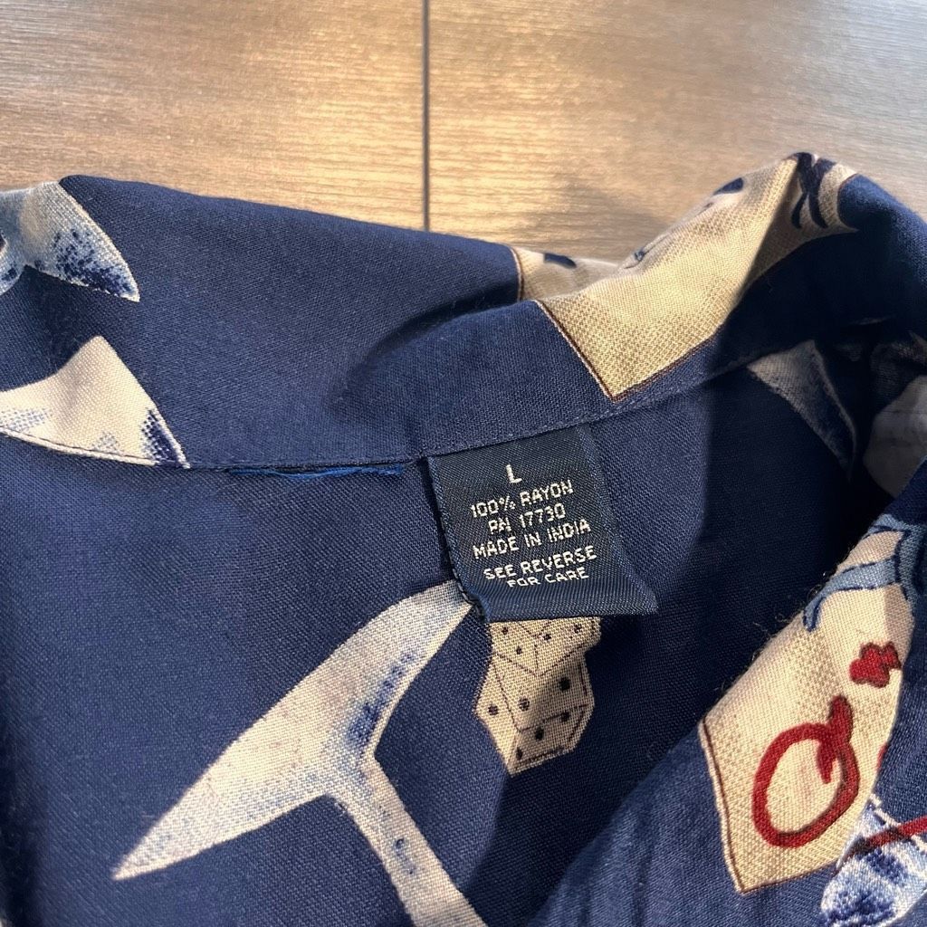 Other Hawaiian Card and Martini Glass Navy Buttonup Men Large Bin Size US L / EU 52-54 / 3 - 3 Thumbnail