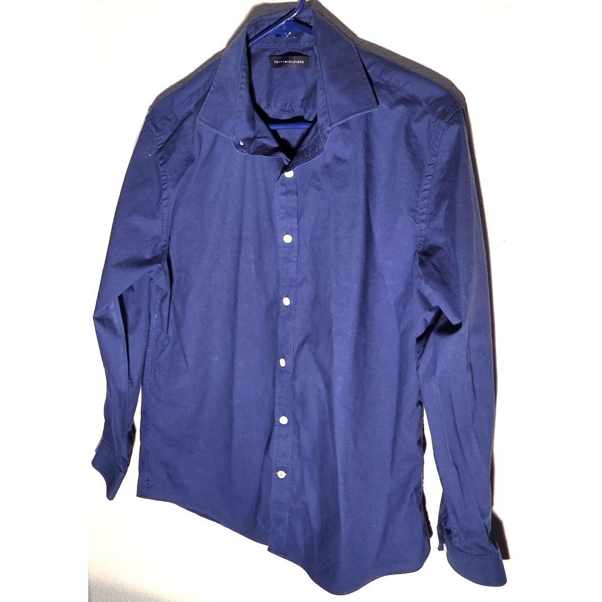 Tommy Hilfiger Stylish Blue Tommy Hilfiger Men's Button-Up Shirt, 16 32/33 Size US L / EU 52-54 / 3 - 3 Thumbnail