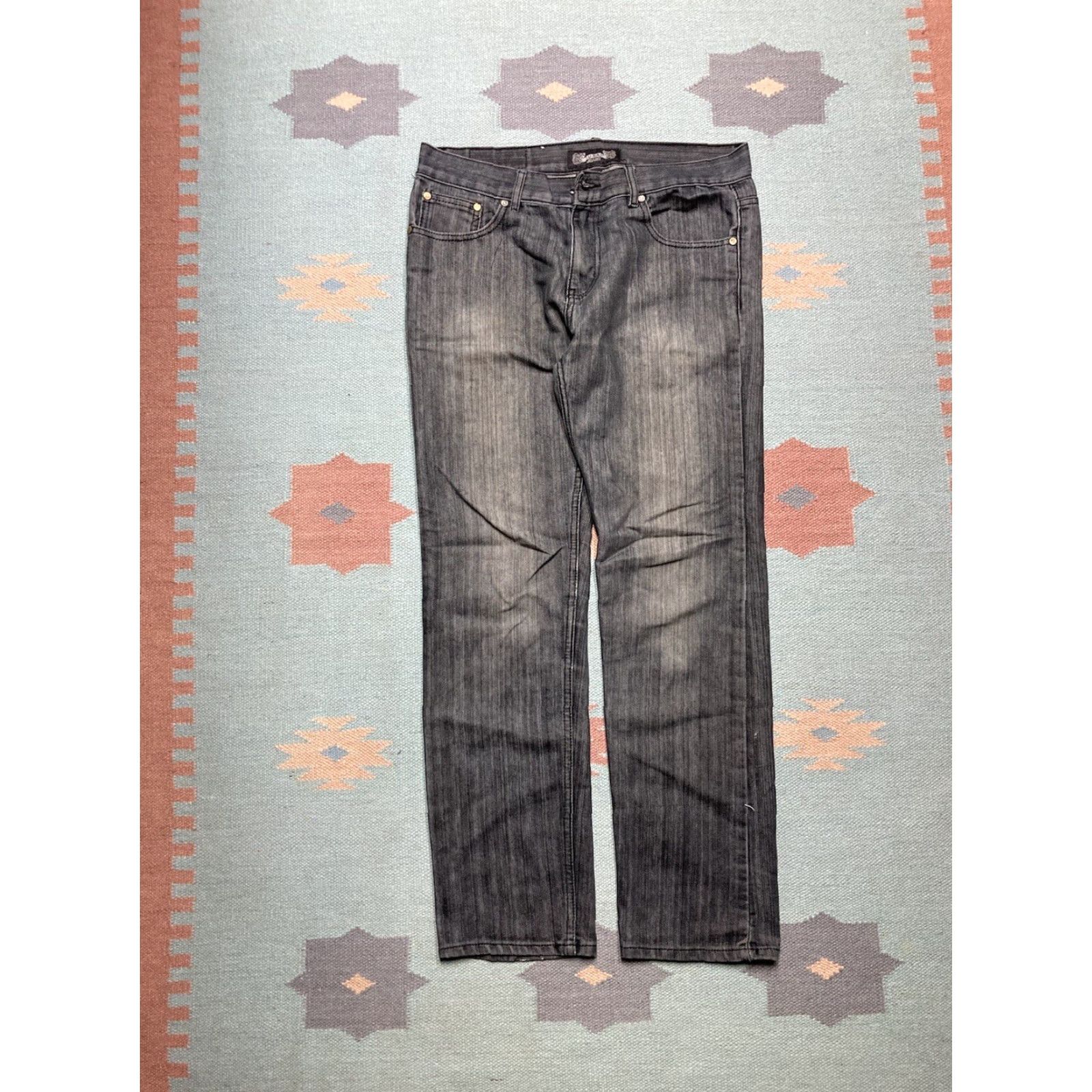 Vintage VINTAGE Fusai Jeans Baggy Embroidered Black Grunge Cybergoth Skater 34x31 Men Size US 34 / EU 50 - 5 Thumbnail