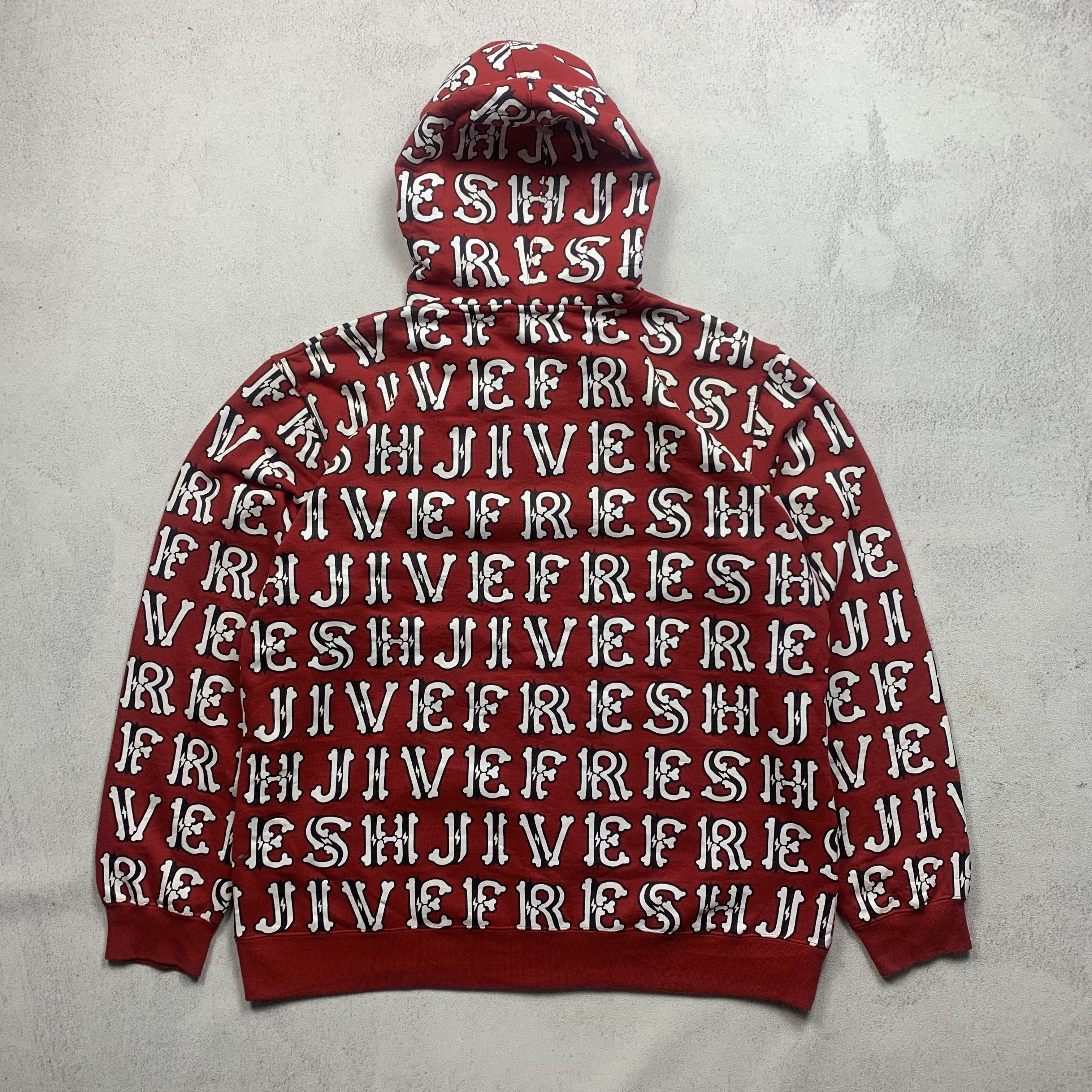 Freshjive Freshjive Overprint Spellout Zip Up Hoodie Size US XL / EU 56 / 4 - 2 Thumbnail