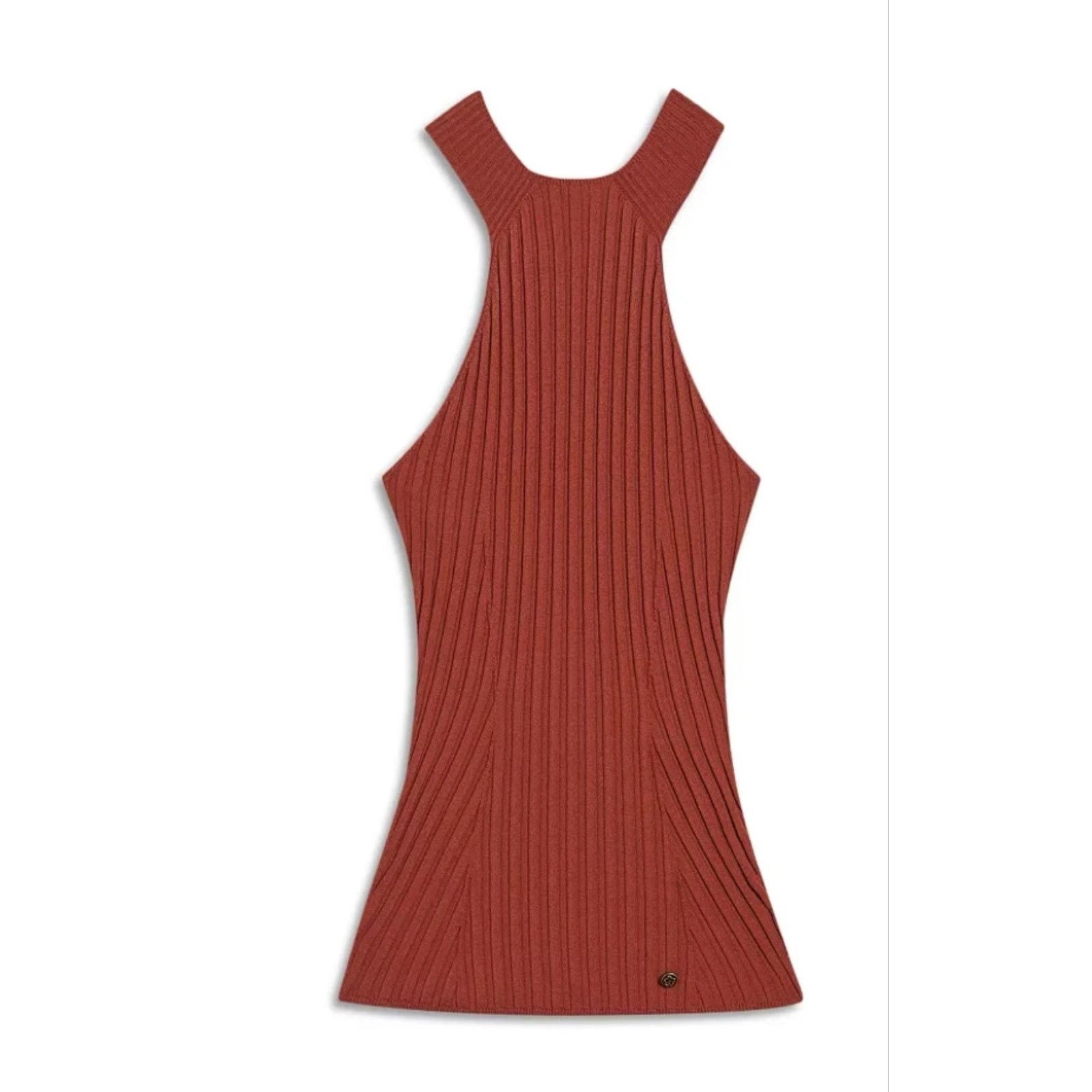 Ted Baker Ted Baker London Feoniix Knitted Halterneck Top Dark Red Rib Size S / US 4 / IT 40 - 1 Thumbnail