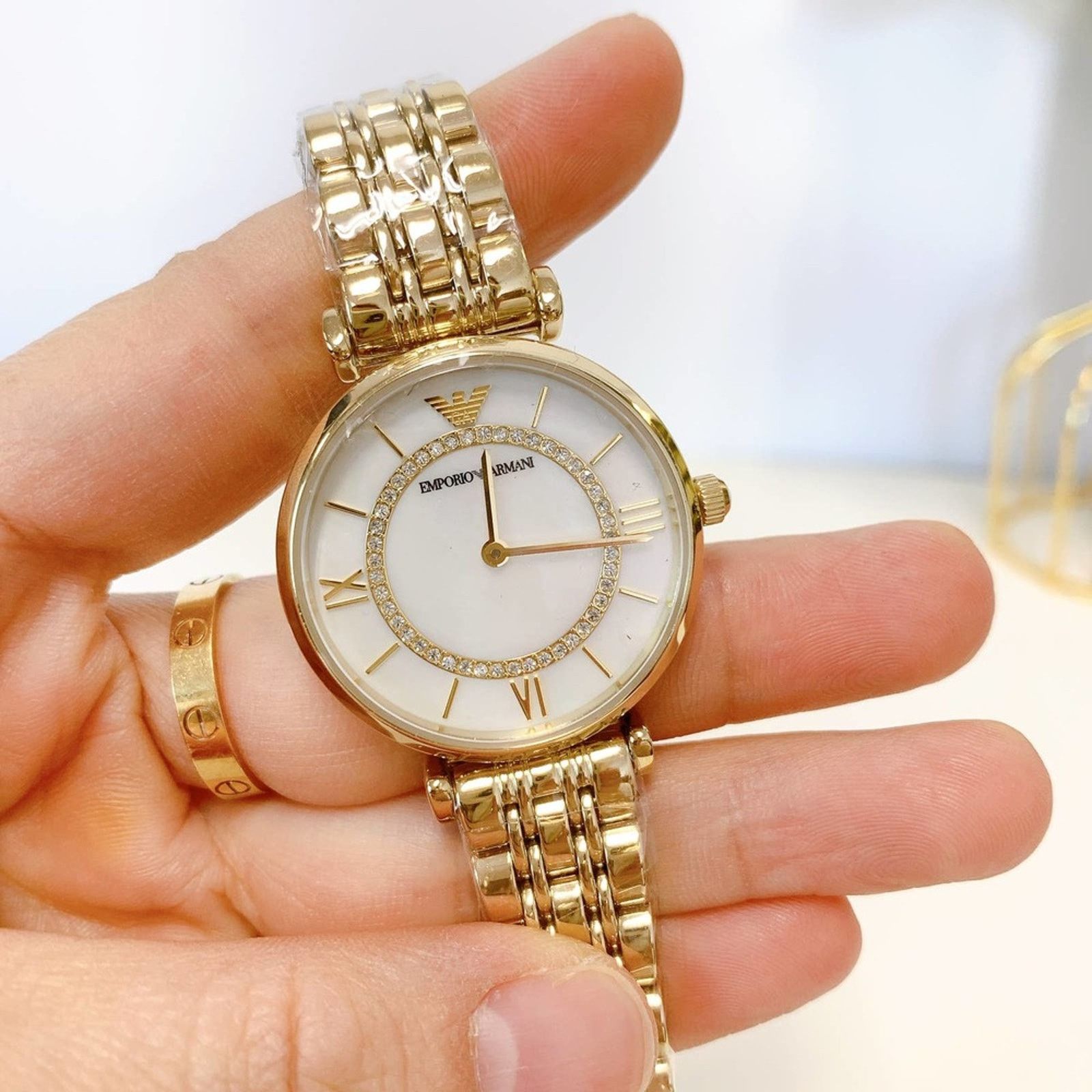 Emporio Armani Emporio Armani AR1907 Women's Two-Hand Gold-Tone Steel Watch Size 34 - 5 Thumbnail