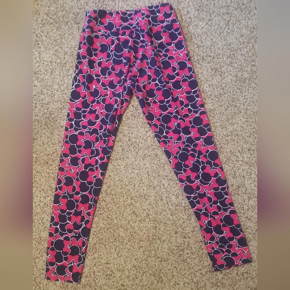 Designer Lularoe Mickey Print Leggings Size 30" / US 8 / IT 44 - 2 Thumbnail