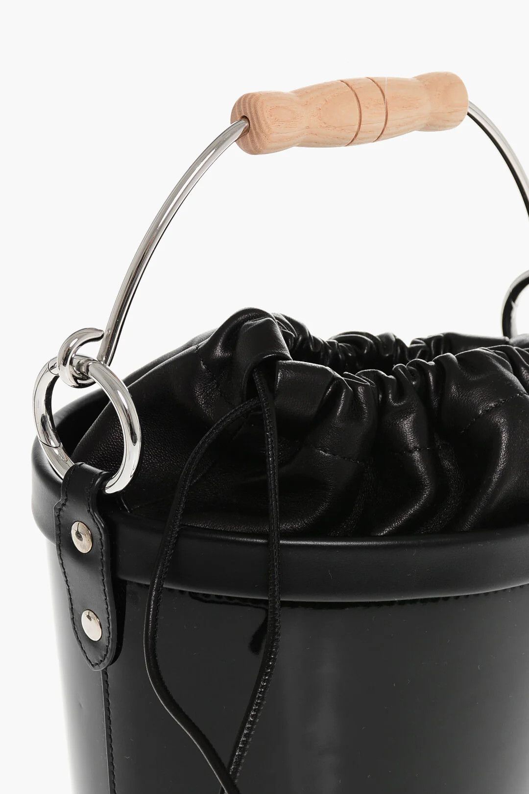 Maison Margiela og1mm0326 Size: OS / Patent Leather Bucket Bag in Black Size ONE SIZE - 4 Thumbnail