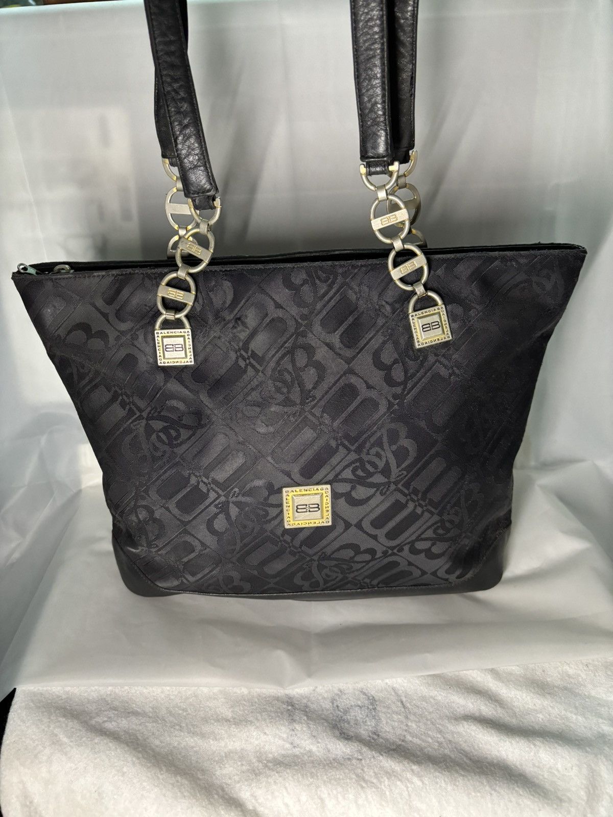(very worn) Vintage Balenciaga Zipper Tote Bag