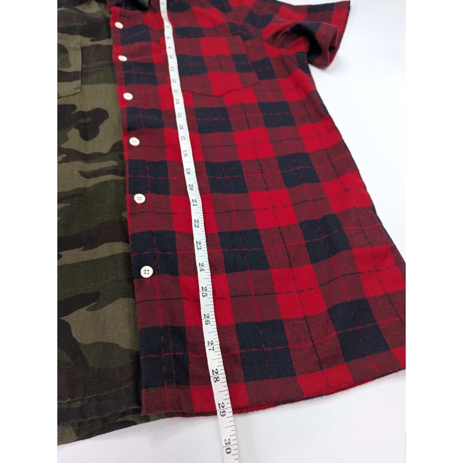 Vintage Civil Regime Shirt Men’s Medium The Rebel Tour Buffalo Plaid Camo Split Button Short Sleeve Shirt Size US M / EU 48-50 / 2 - 3 Thumbnail