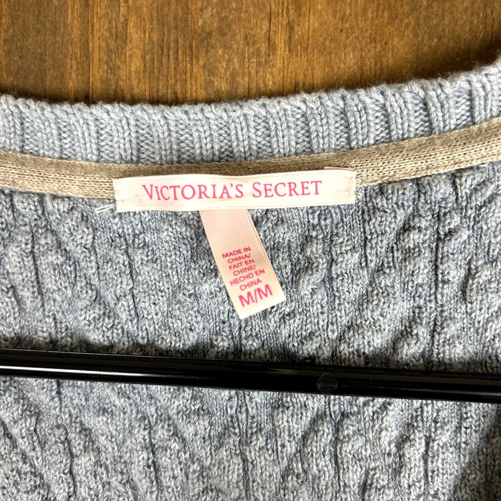 Victoria's Secret Victoria Secret Womens Sweater Gray Zip Texture Cashmere Blend Stretch Medium Size M / US 6-8 / IT 42-44 - 5 Thumbnail