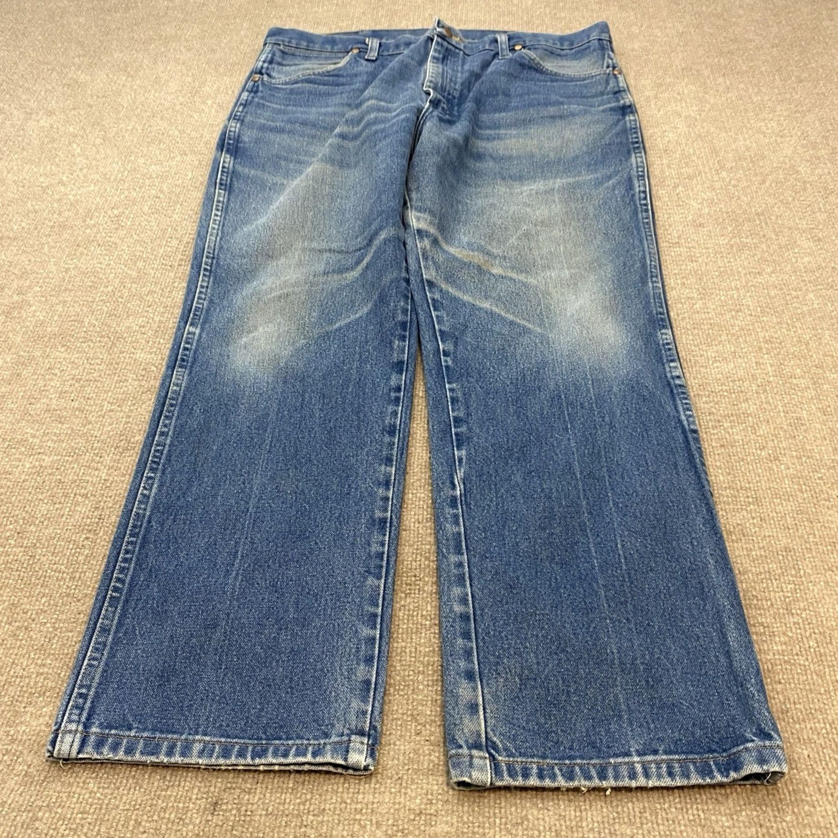 Wrangler Wrangler Cowboy Cut Jeans 936 Slim 38x28 Blue Denim Western Faded Distressed Men Size US 38 / EU 54 - 3 Thumbnail