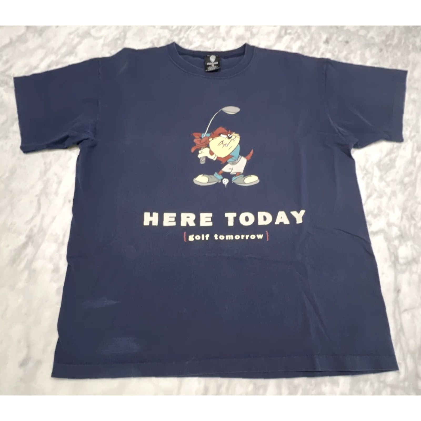 Vintage VINTAGE Warner Bros Taz Golf TShirt Men's XL Blue Crew Neck Short Sleeve Here Today Golf Tomorrow Single Stitch 1996 Cartoon 90s Mens Size US XL / EU 56 / 4 - 3 Thumbnail