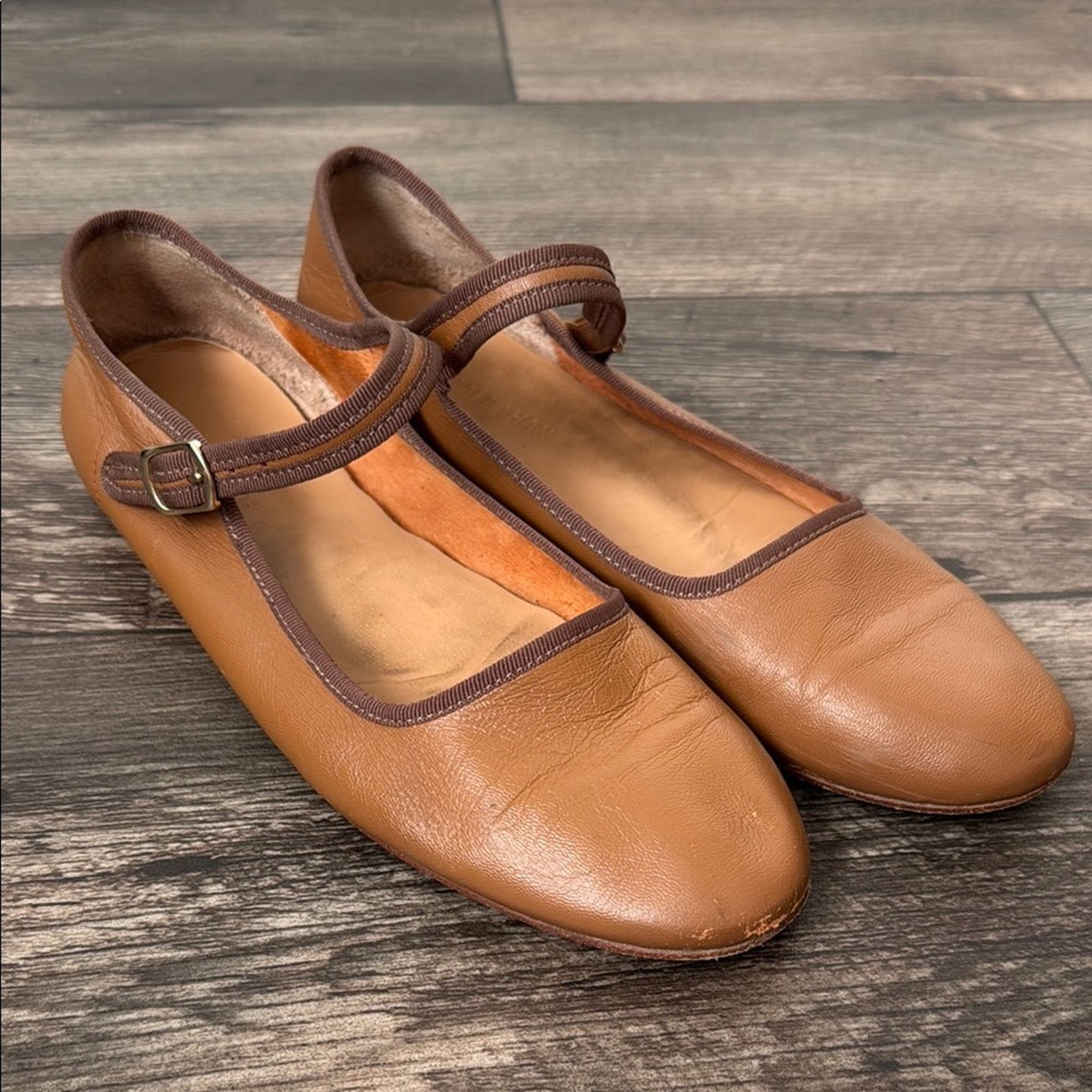 Caron Callahan Caron Callahan 37.5 Leather Mary Jane Shoes in Cognac Brown Size US 7 / IT 37 - 4 Thumbnail