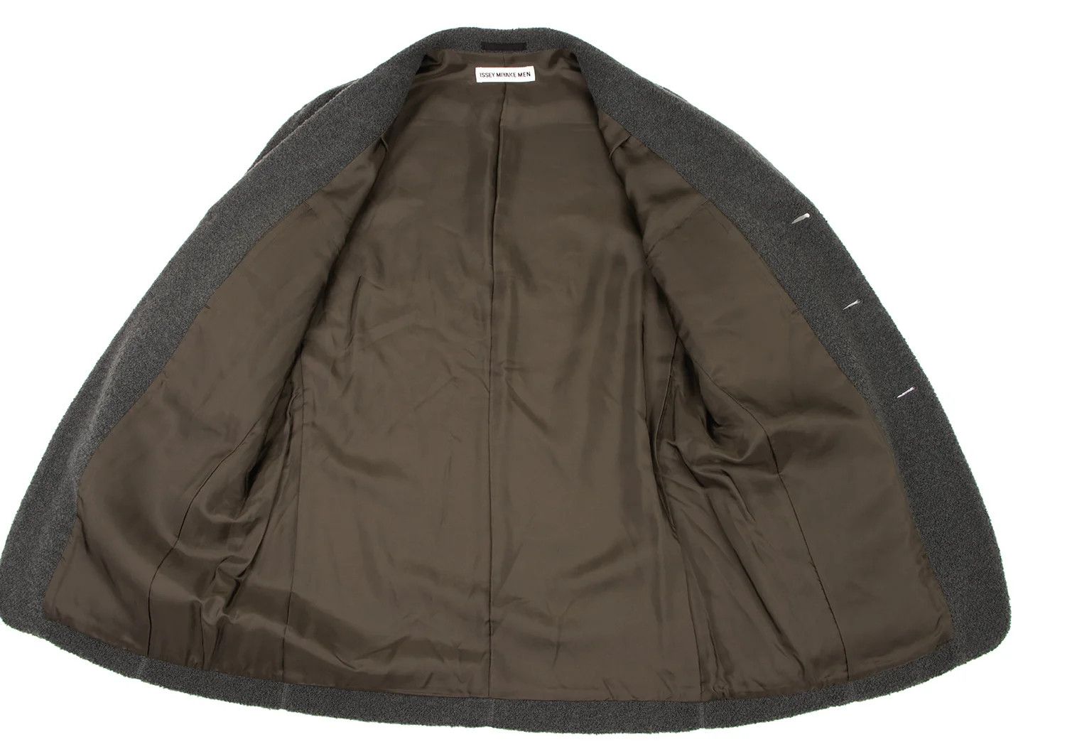 Issey Miyake Wool Blend Pile Knit Jacket in Khaki Gray, Size XL Size US XL / EU 56 / 4 - 13 Thumbnail
