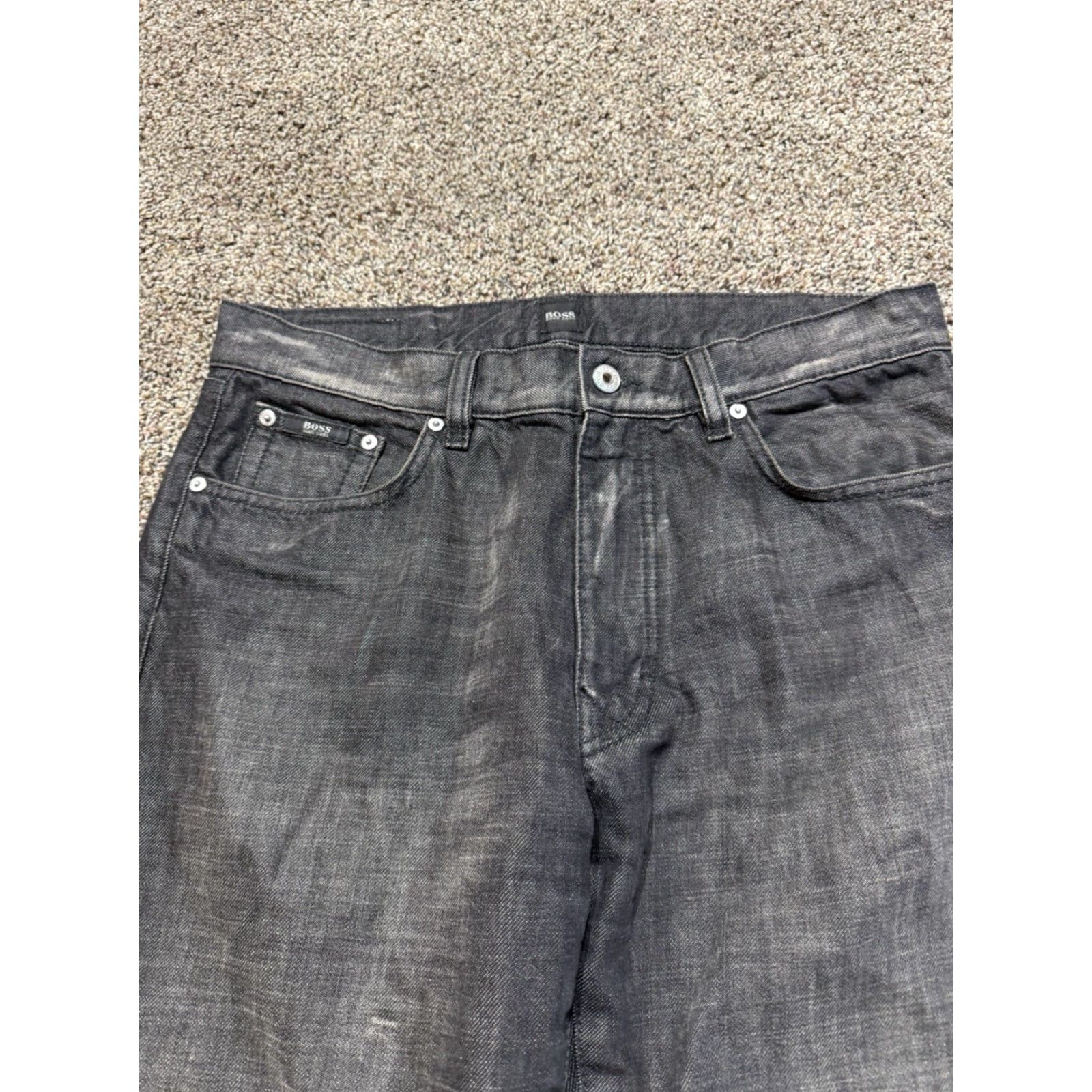 Hugo Boss HUGO BOSS Men Jeans 34 Black Denim 34X34 Straight Bootcut Denim Jeans Regular 5-Pocket Design Mens Black 34 Size US 34 / EU 50 - 2 Thumbnail
