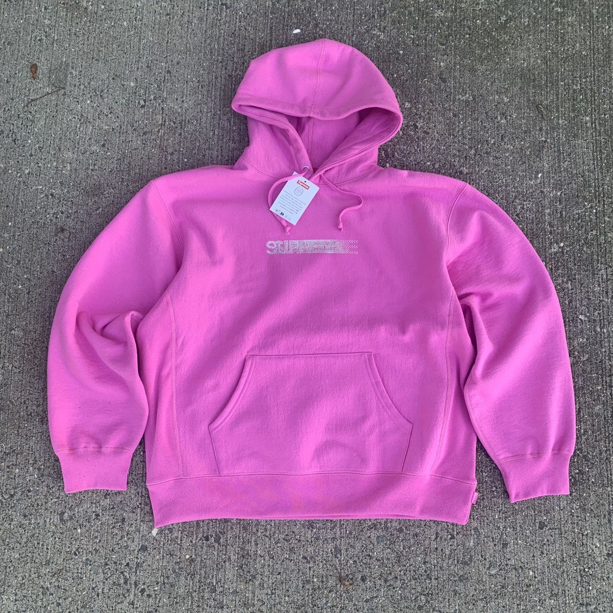 Supreme Swarovski Motion Logo パーカー ピンク Supreme x Swarovski Motion Logo Hooded Sweatshirt 