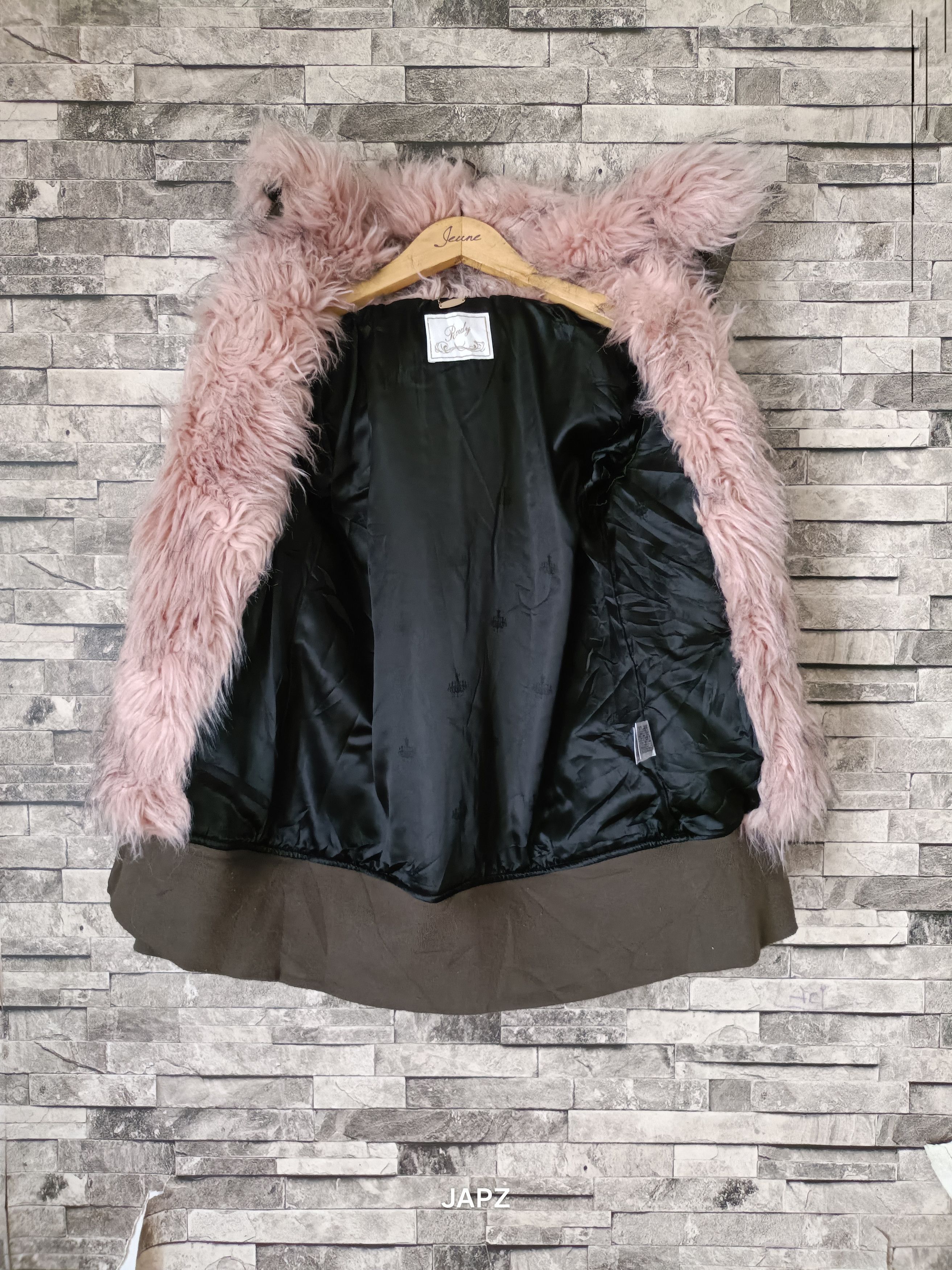 Japanese Brand Rady fluffy faux fur hybrid bomber jacket Size ONE SIZE - 9 Thumbnail