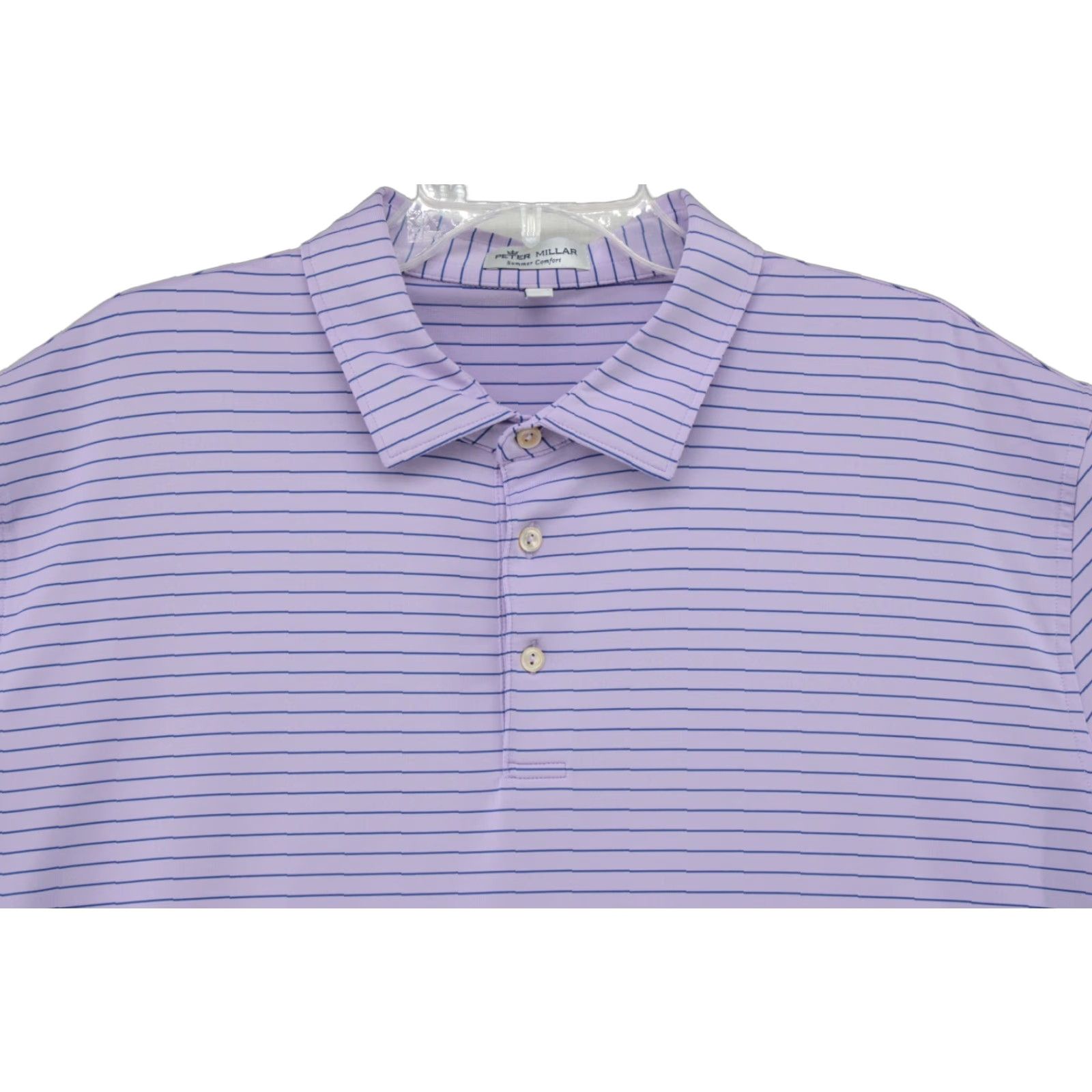 Peter Millar Peter Millar Polo Shirt Mens XL Summer Comfort Purple Striped Performance Preppy Size US XL / EU 56 / 4 - 1 Thumbnail