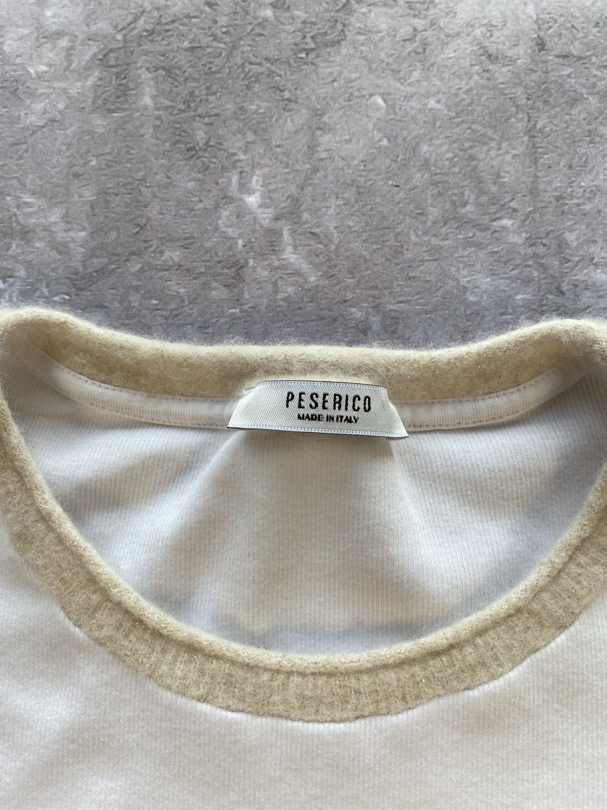 Peserico Classic Peserico Made in Italy White Lana Wool T shirt Rare Size M / US 6-8 / IT 42-44 - 4 Thumbnail
