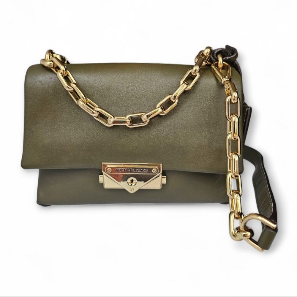 Michael Kors Michael Kors Olive Leather Cece Mini Crossbody Bag with Gol Size ONE SIZE - 1 Thumbnail