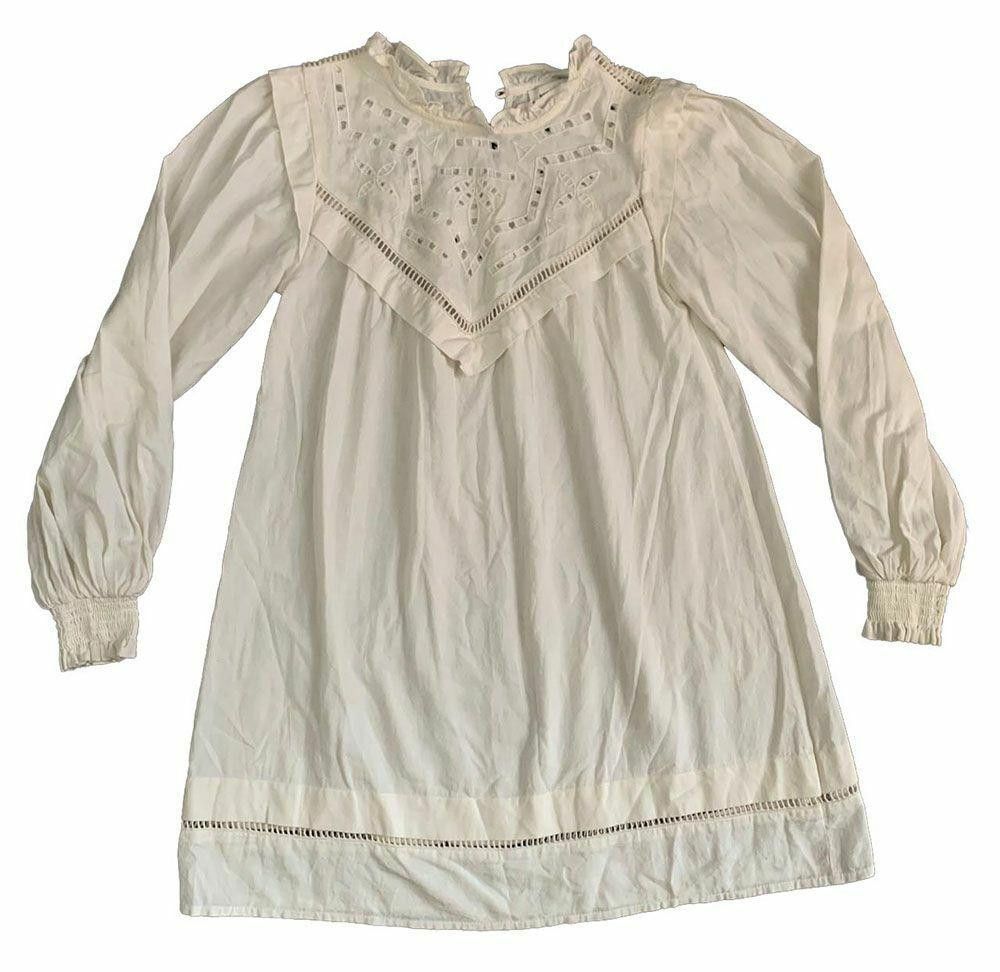Designer New White Dress Pull & Bear S Hippie Country Size S / US 4 / IT 40 - 4 Thumbnail