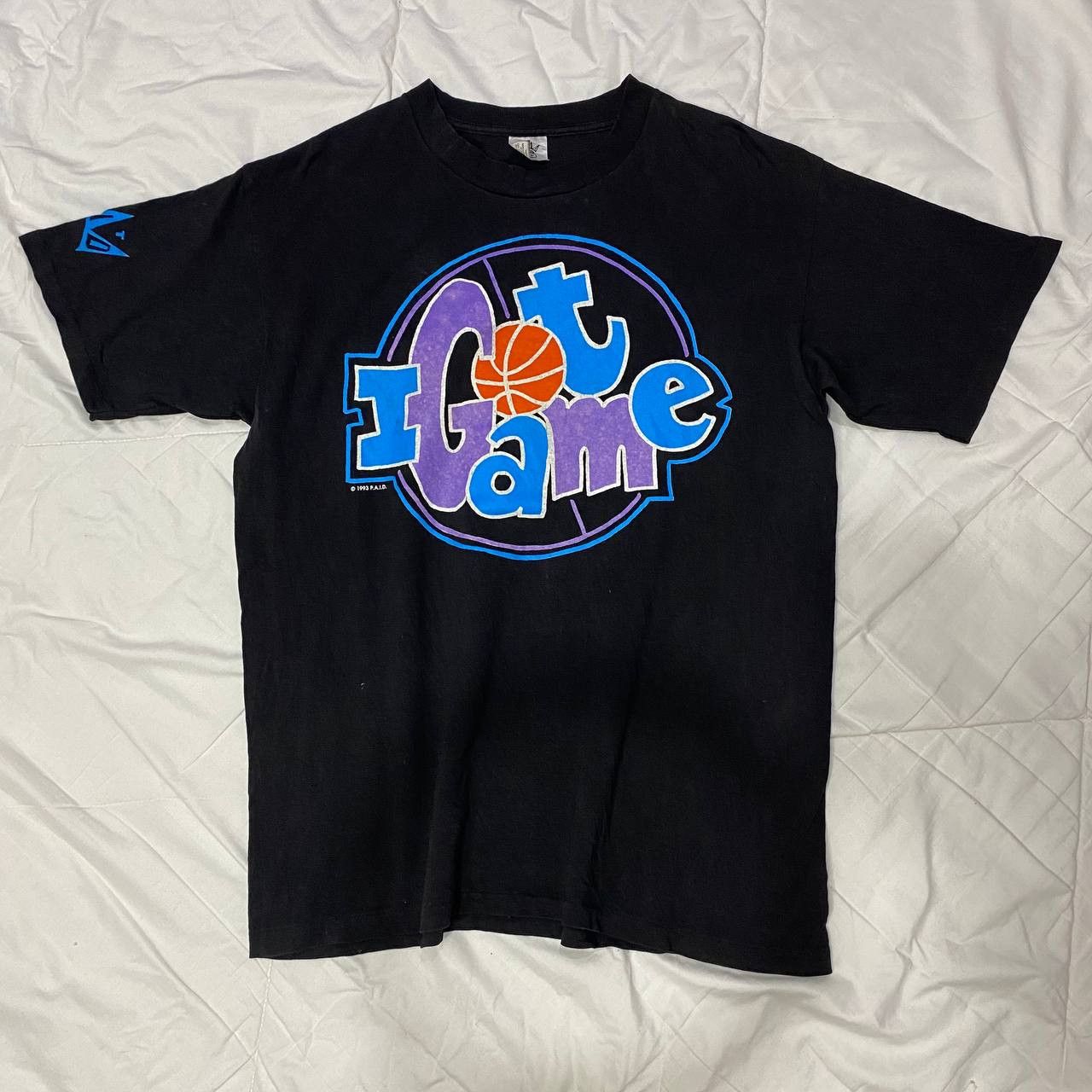Vintage 90s Vintage P.A.I.D I Got Game Basketball T-Shirt Size US L / EU 52-54 / 3 - 2 Thumbnail