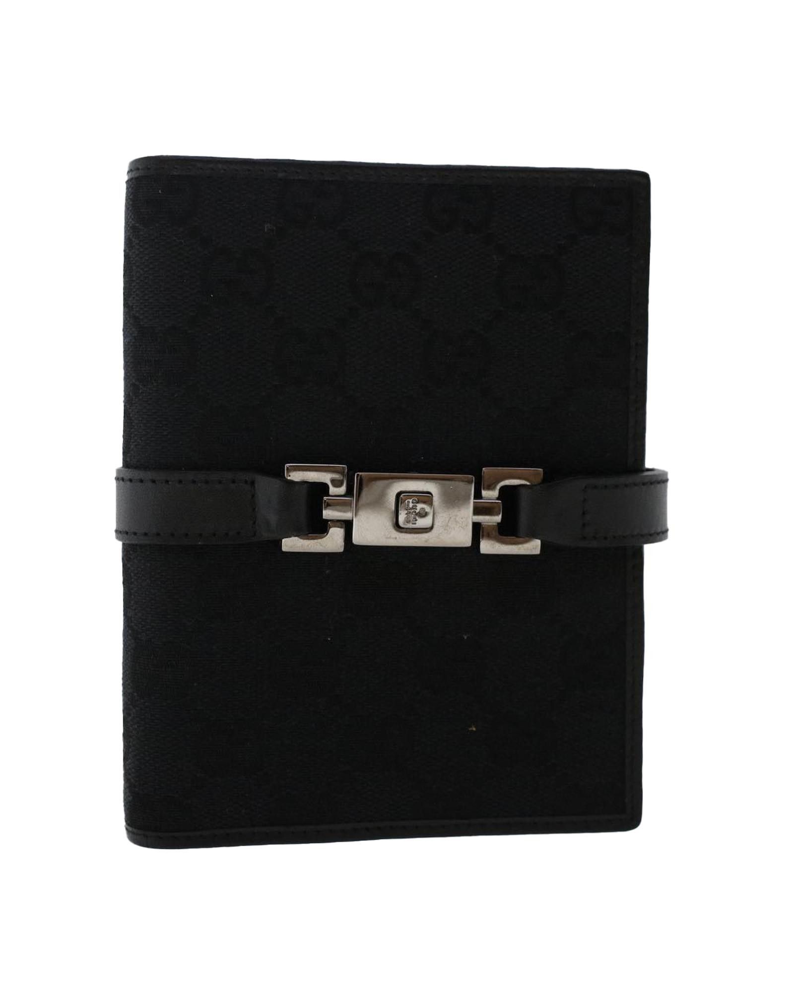 image of Gucci Classic Black Canvas Day Planner Cover, Women's