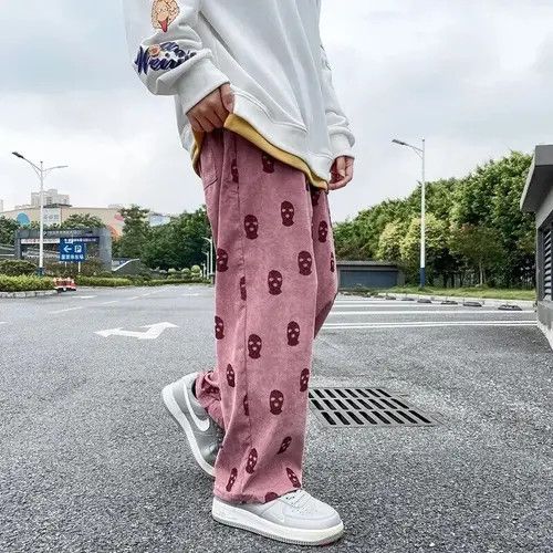 image of Vintage Korean Style Men's Cargo Pants in Pink (Size 32)