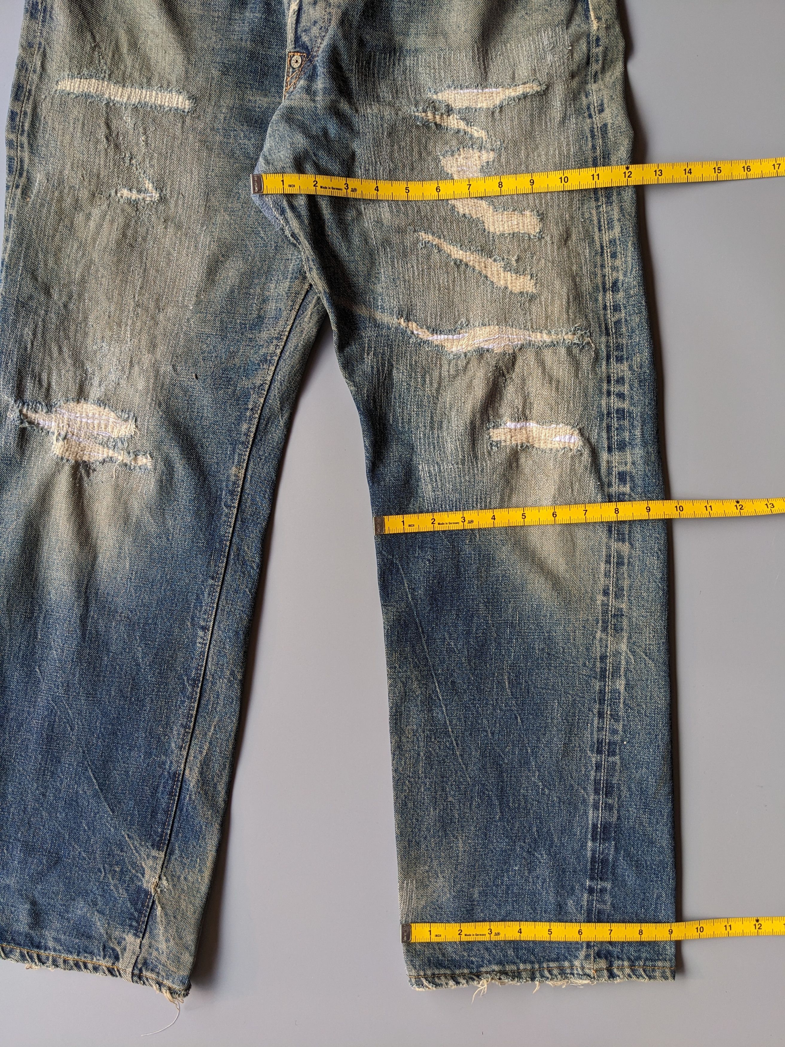 Denime Vintage DENIME distressed ripped selvedge jeans Size US 32 / EU 48 - 13 Thumbnail