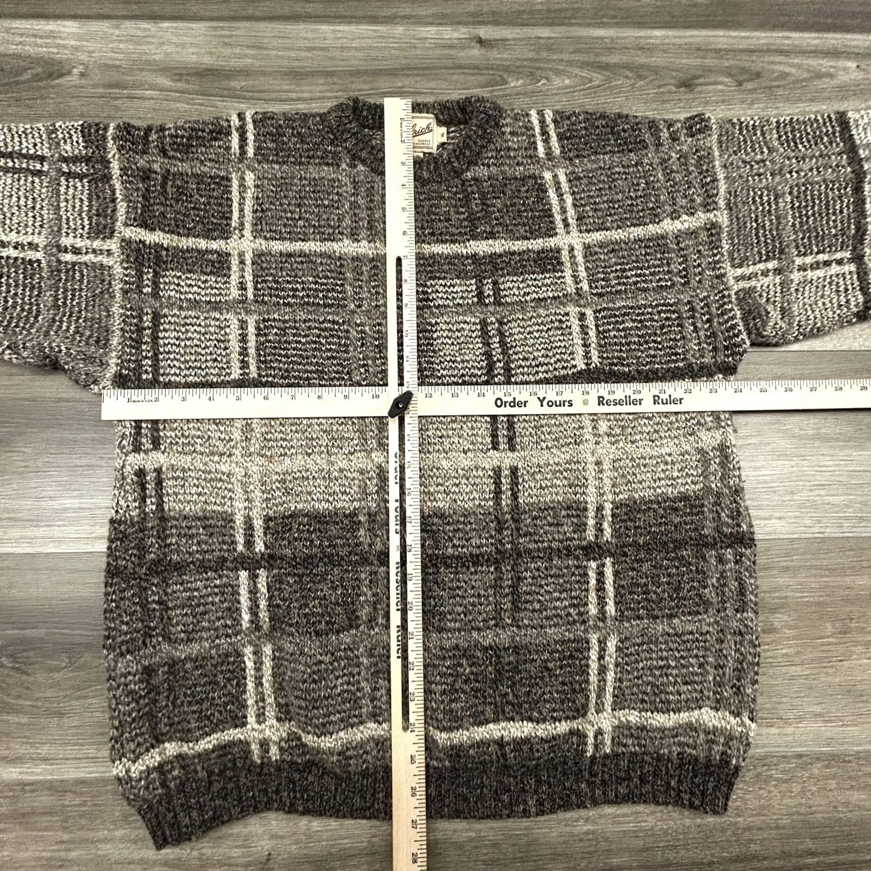 Vintage VINTAGE Woolrich Sweater Mens XL Gray Plaid Heavyweight Knit Wool 90s Pullover Crew Neck Wool Nylon Knit Size US XL / EU 56 / 4 - 7 Thumbnail