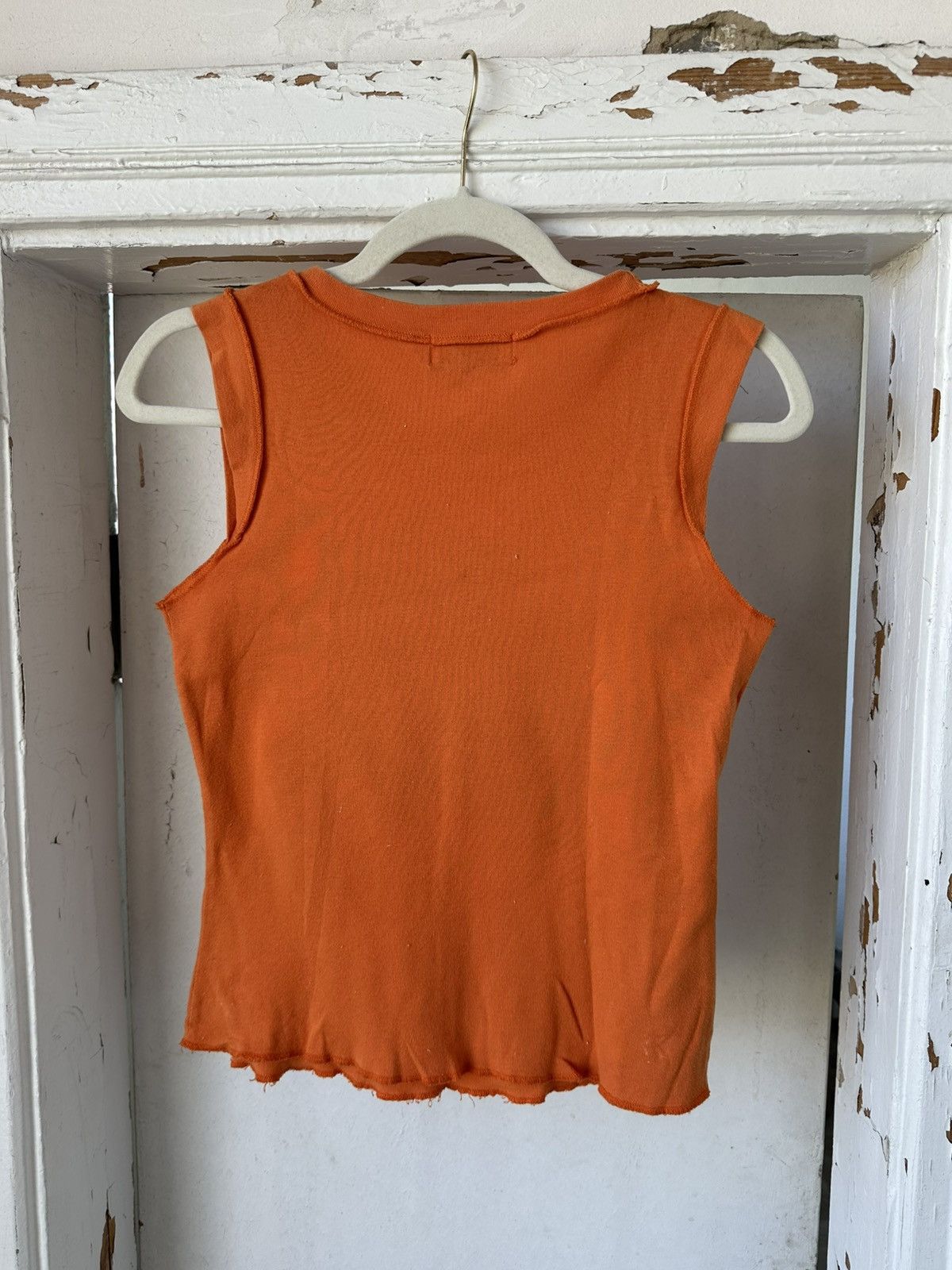 Vintage Vintage Printed Orange Top Size S / US 4 / IT 40 - 4 Thumbnail