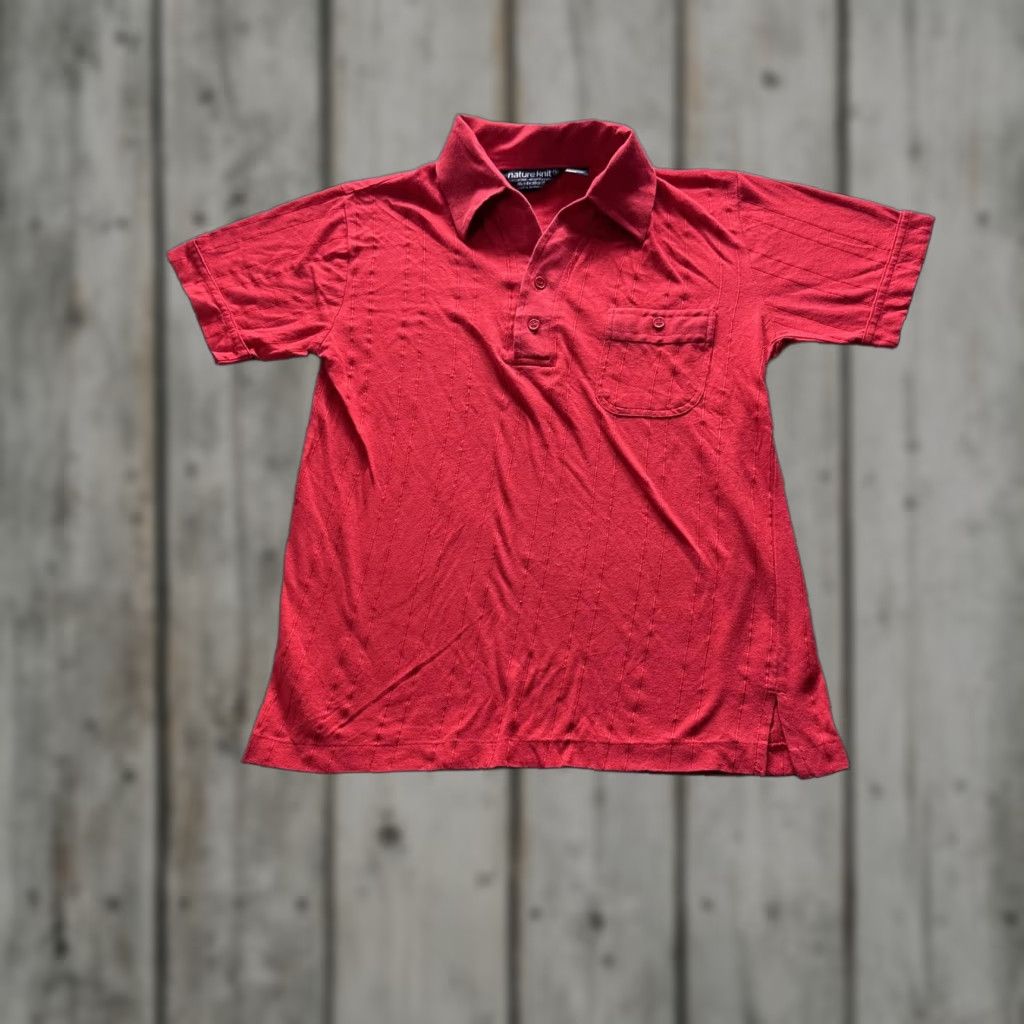 Vintage VINTAGE Nature Knit Polo Shirt Mens S Red Striped Knit Pocket Short Sleeve Casual Size US S / EU 44-46 / 1 - 1 Thumbnail