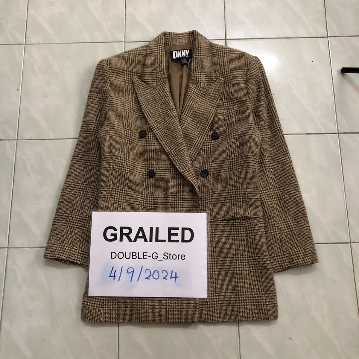 DKNY 📌VINTAGE WOOL JACKET DKNY CHECK ISSEY MIYAKE Size US S / EU 44-46 / 1 - 1 Thumbnail