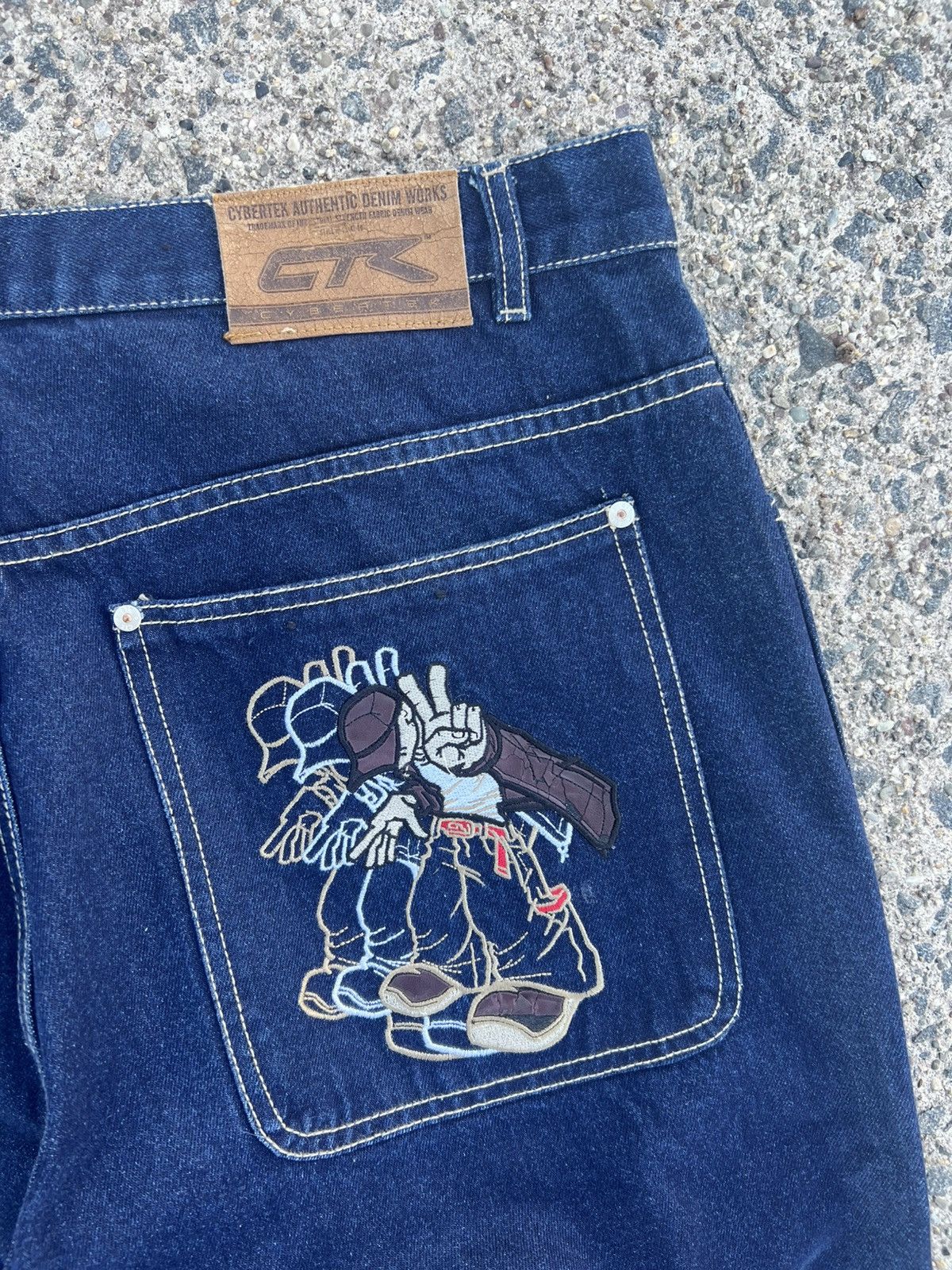 Vintage Cybertek Jeans Vintage Blue Embroidered Denim 90s Hip Hop Size US 40 / EU 56 - 2 Thumbnail