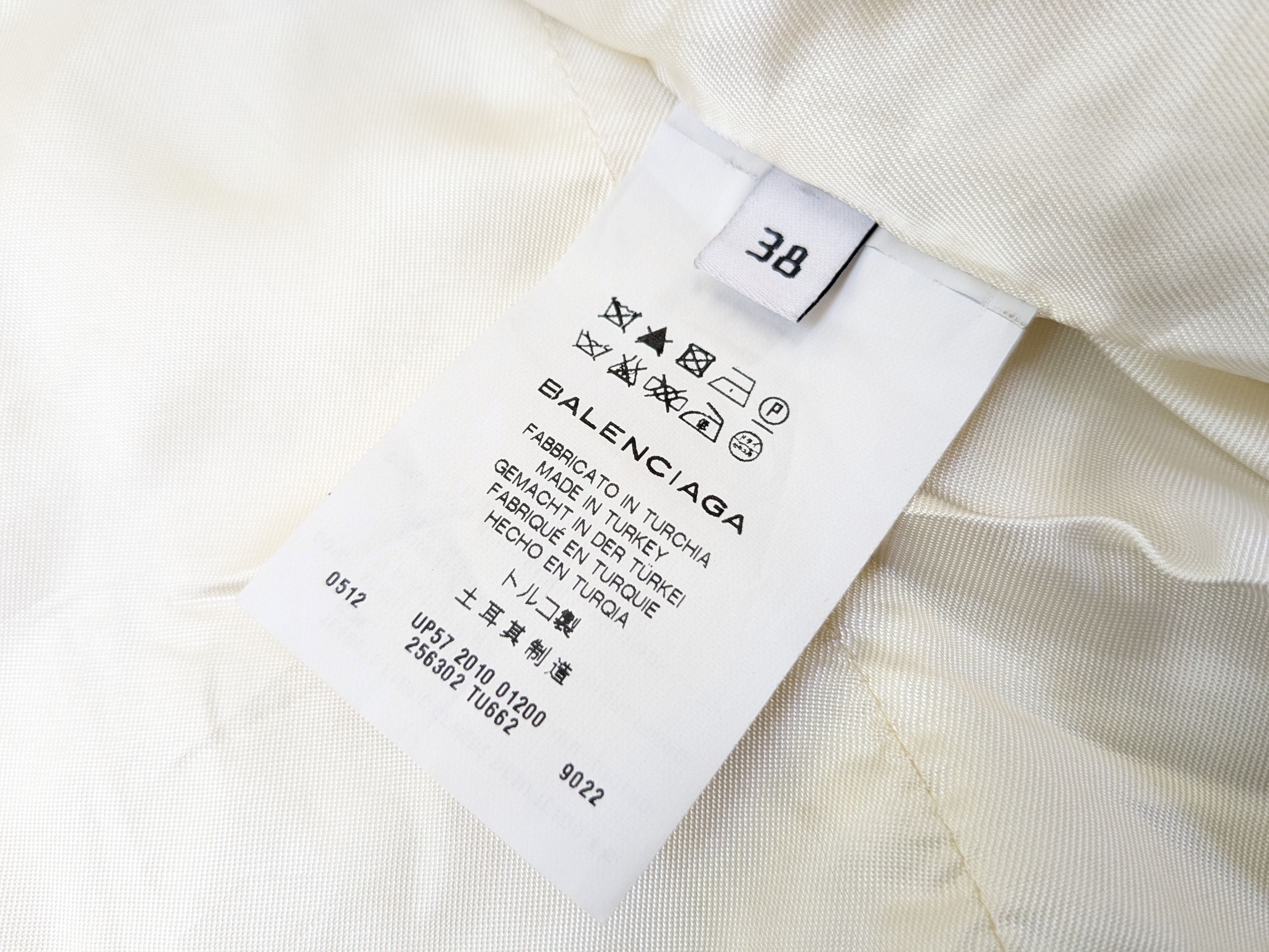 Balenciaga Women's Balenciaga Leather Moto Jacket White 38 Lambskin Size XS / US 0-2 / IT 36-38 - 6 Thumbnail