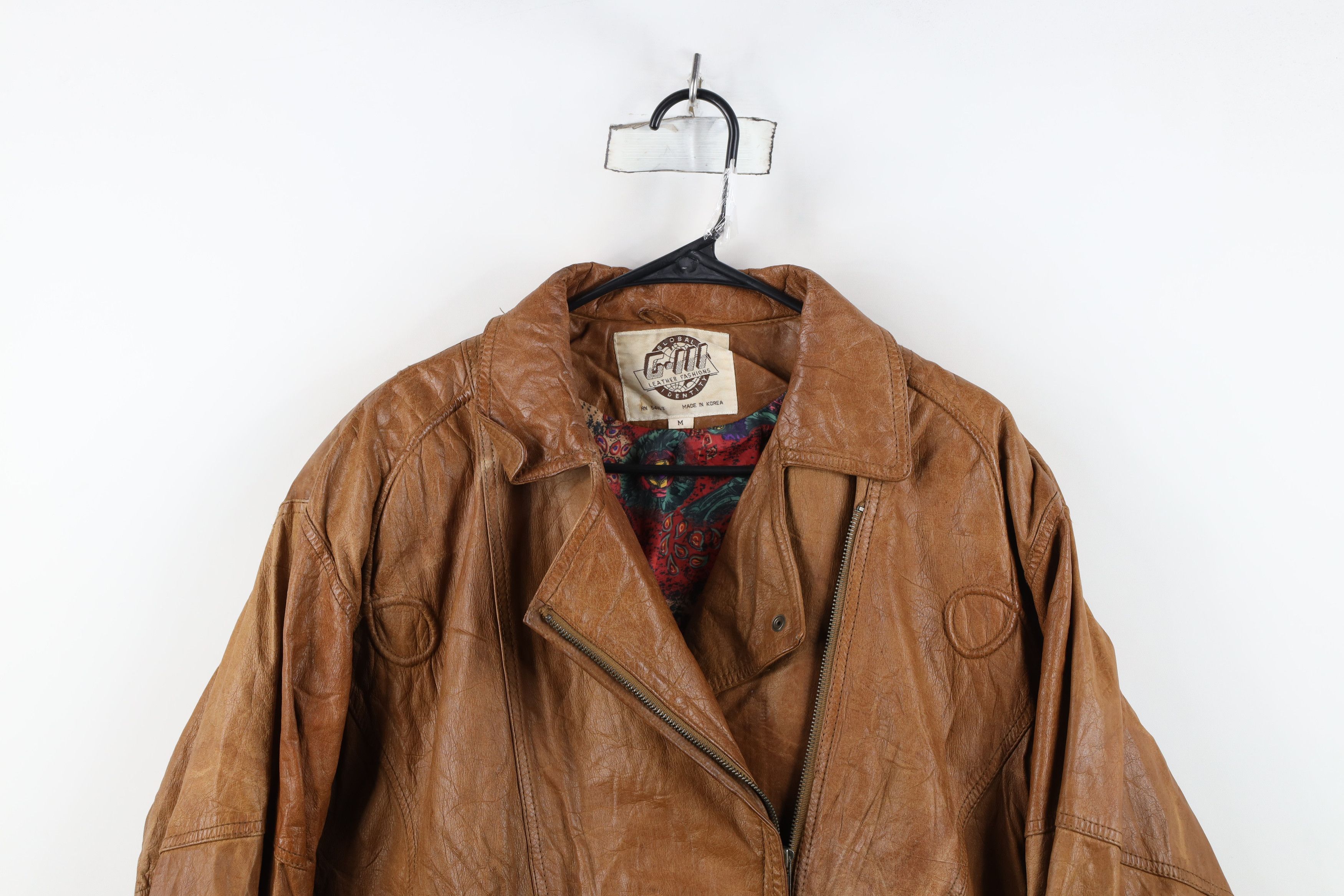 Vintage Vintage 90s Streetwear Lined Leather Bomber Jacket Size M / US 6-8 / IT 42-44 - 2 Thumbnail