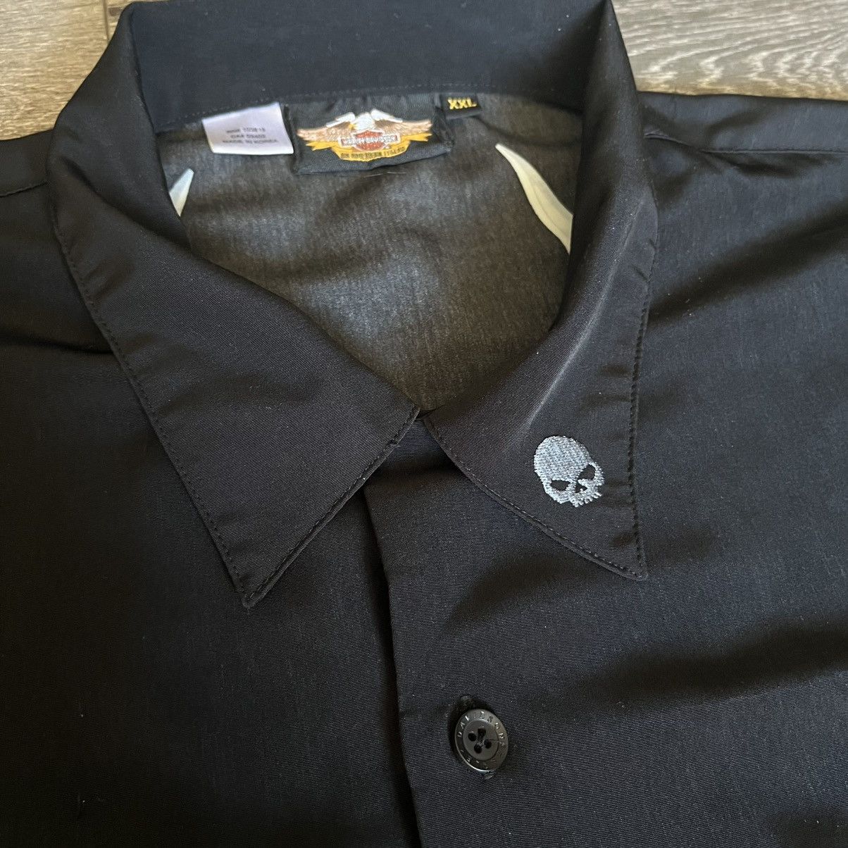 Harley Davidson × Vintage Vintage 2000s Harley Davidson Skull S/S Button Up Shirt Y2K Size US XXL / EU 58 / 5 - 5 Thumbnail