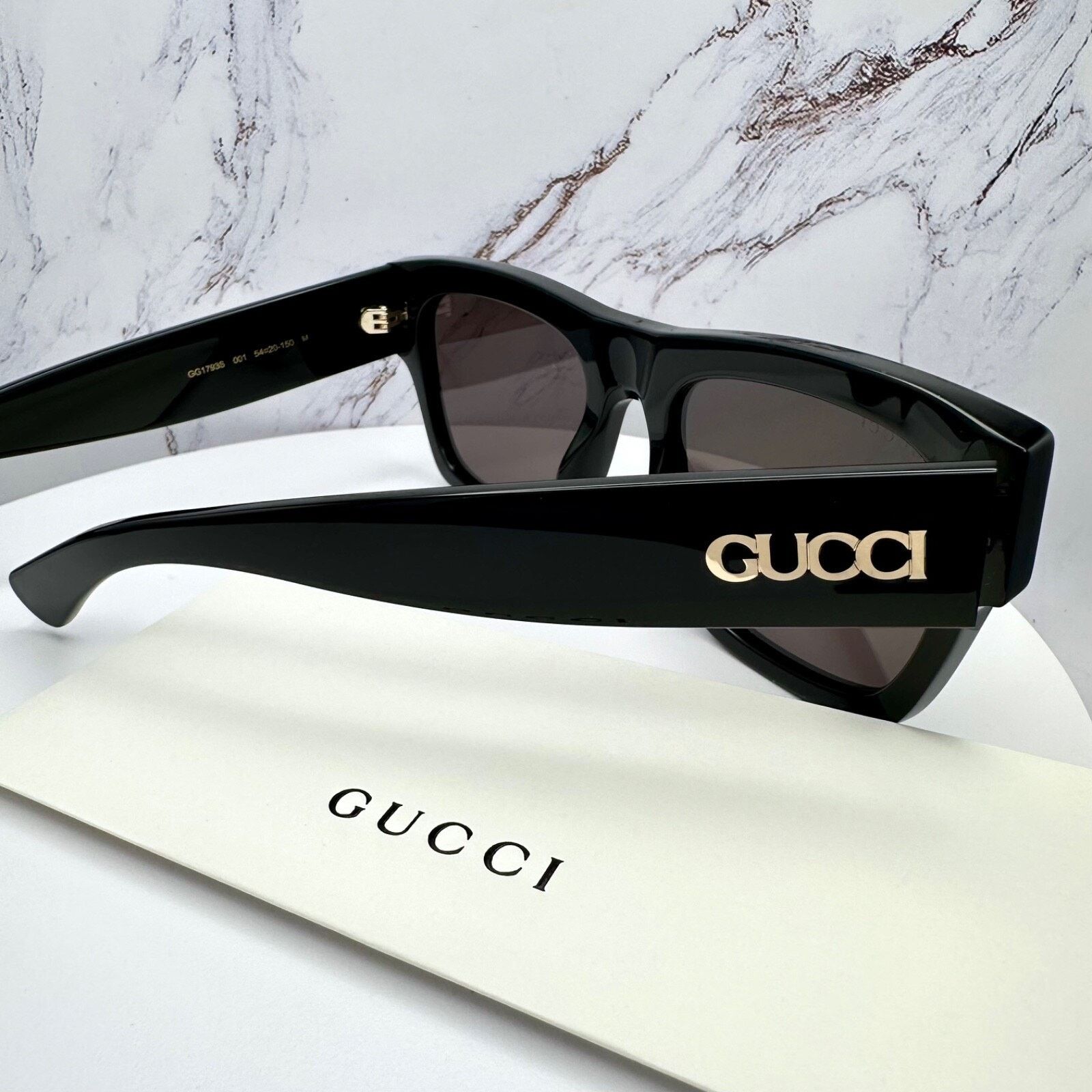 Gucci New GUCCI Sunglasses 2025 Collection Black Gold Letter Logo Size ONE SIZE - 19 Thumbnail