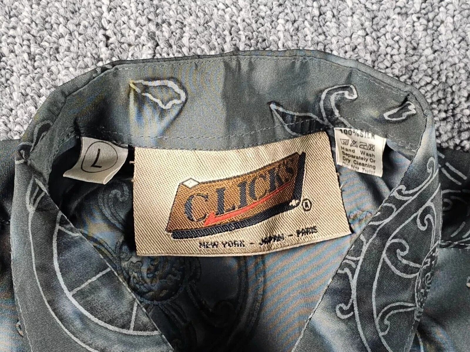 Other Vintage 90s Abstract Medallion Print 100% Silk Shirt Green L Size US L / EU 52-54 / 3 - 5 Thumbnail