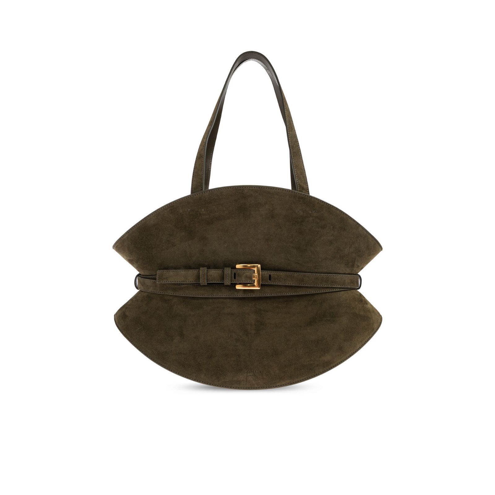 Balmain BALMAIN Shuffle Medium Green Suede Shoulder Bag New & Authen Size ONE SIZE - 1 Thumbnail