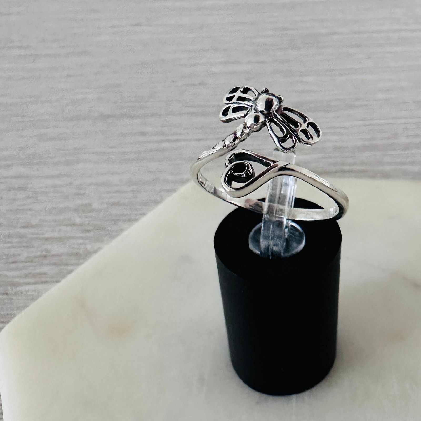 Other Dragonfly Heart Sterling Silver Ring, Oxidized Size ONE SIZE - 10 Thumbnail
