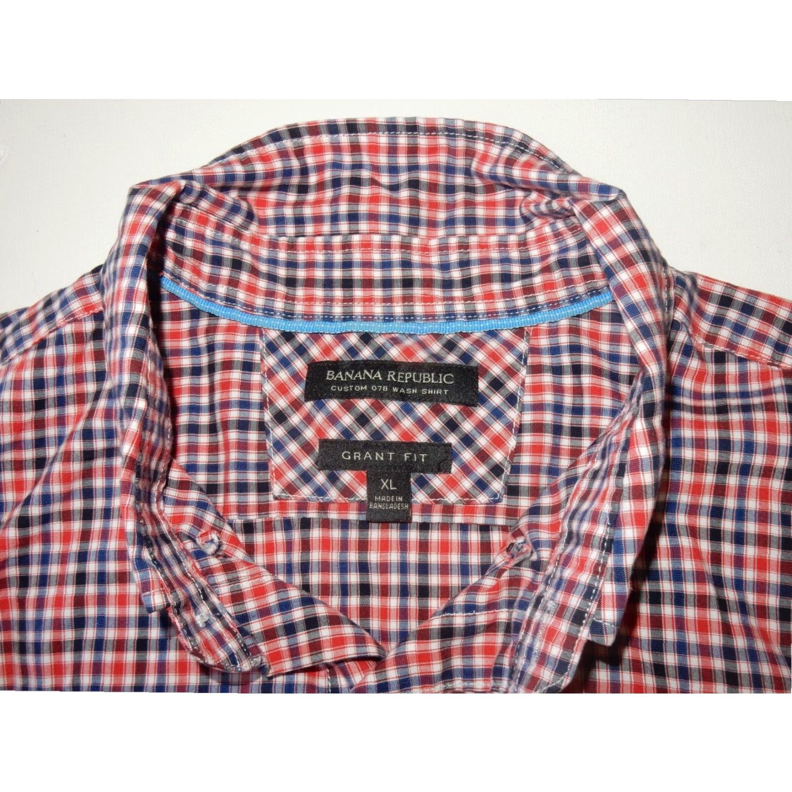 Banana Republic Banana Republic Men's Plaid Long Sleeve Button-Up Shirt Blue XL Cotton Size US XL / EU 56 / 4 - 6 Thumbnail