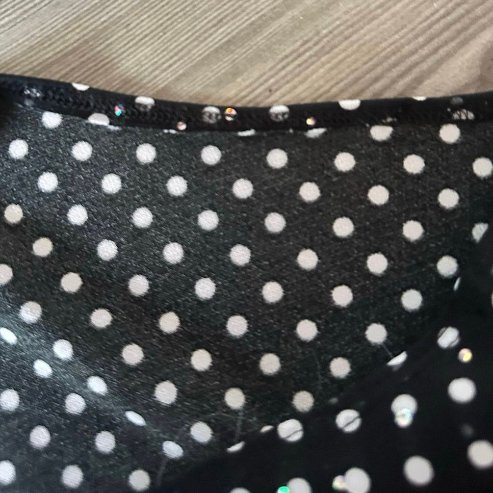 Other no brand sequin black white polka dot blouse Size L / US 10 / IT 46 - 3 Thumbnail