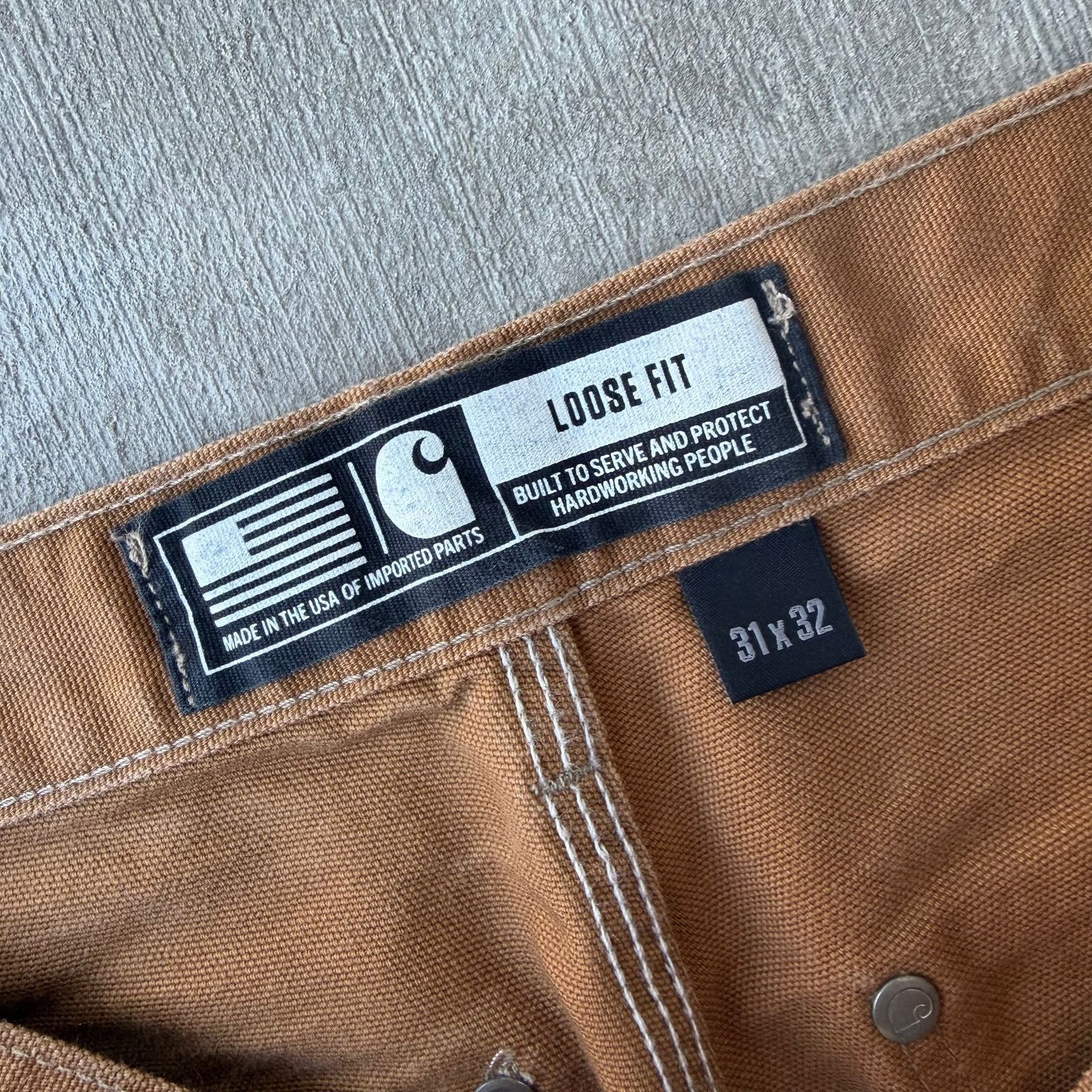 Carhartt × Vintage Vintage Y2K Carhartt brown double knee work carpenter pants Size US 29 - 8 Thumbnail