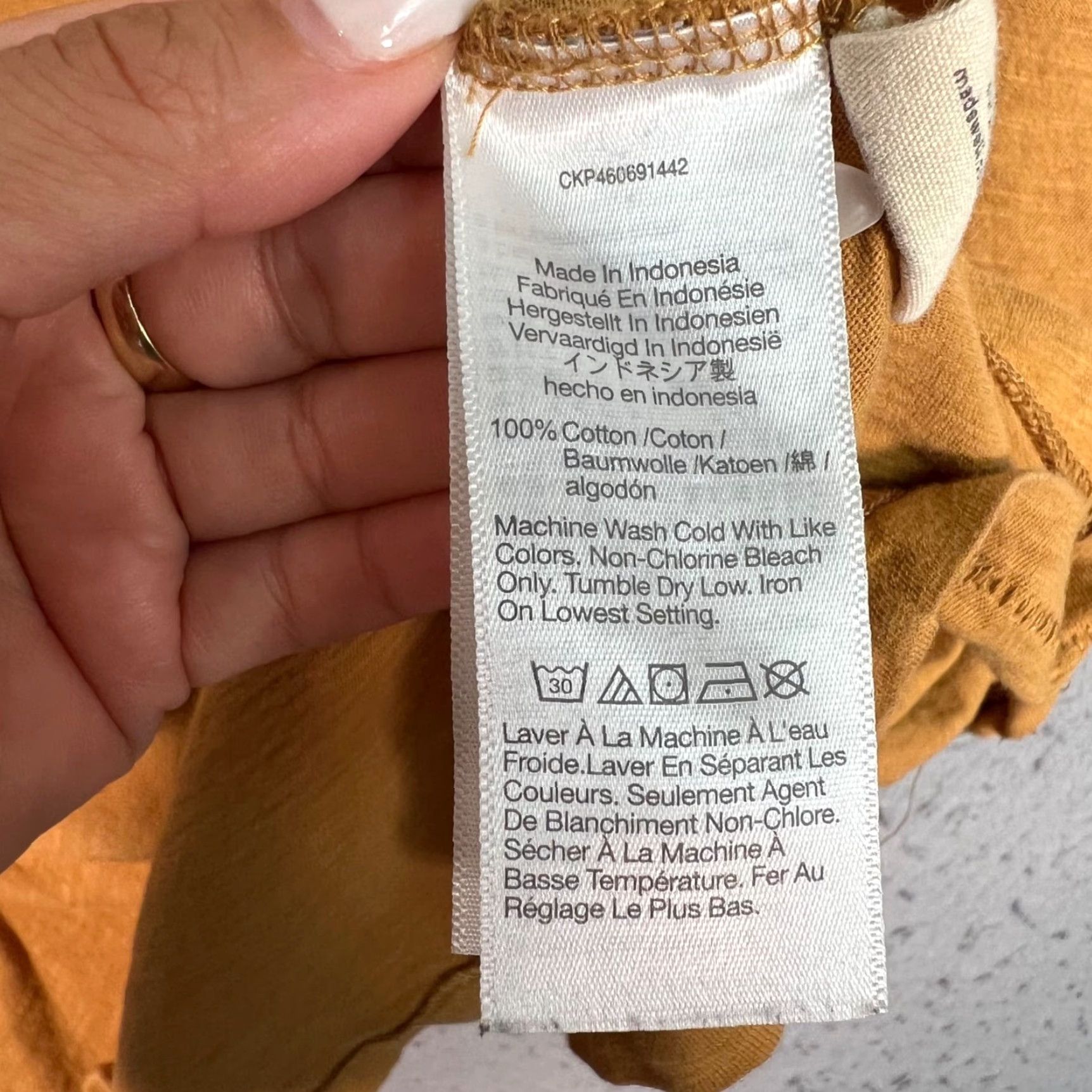 Madewell VINTAGE Madewell Womens T-Shirt Short Sleeve V-Neck Cotton 3XL Mustard Yellow – Relaxed Fit Size XXL / US 16-18 / IT 52-54 - 4 Thumbnail