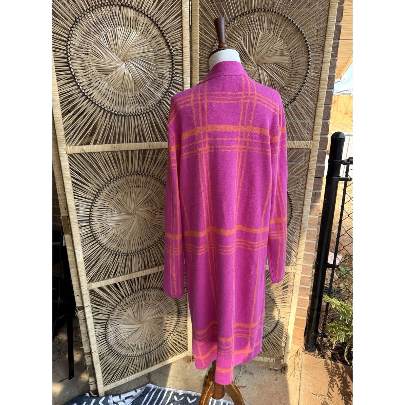 Isaac Mizrahi Isaac Mizrahi Cardigan Long Line Duster Pink Orange Medium Womens Knit Cotton Blend Lined NWOT Size M / US 6-8 / IT 42-44 - 6 Thumbnail