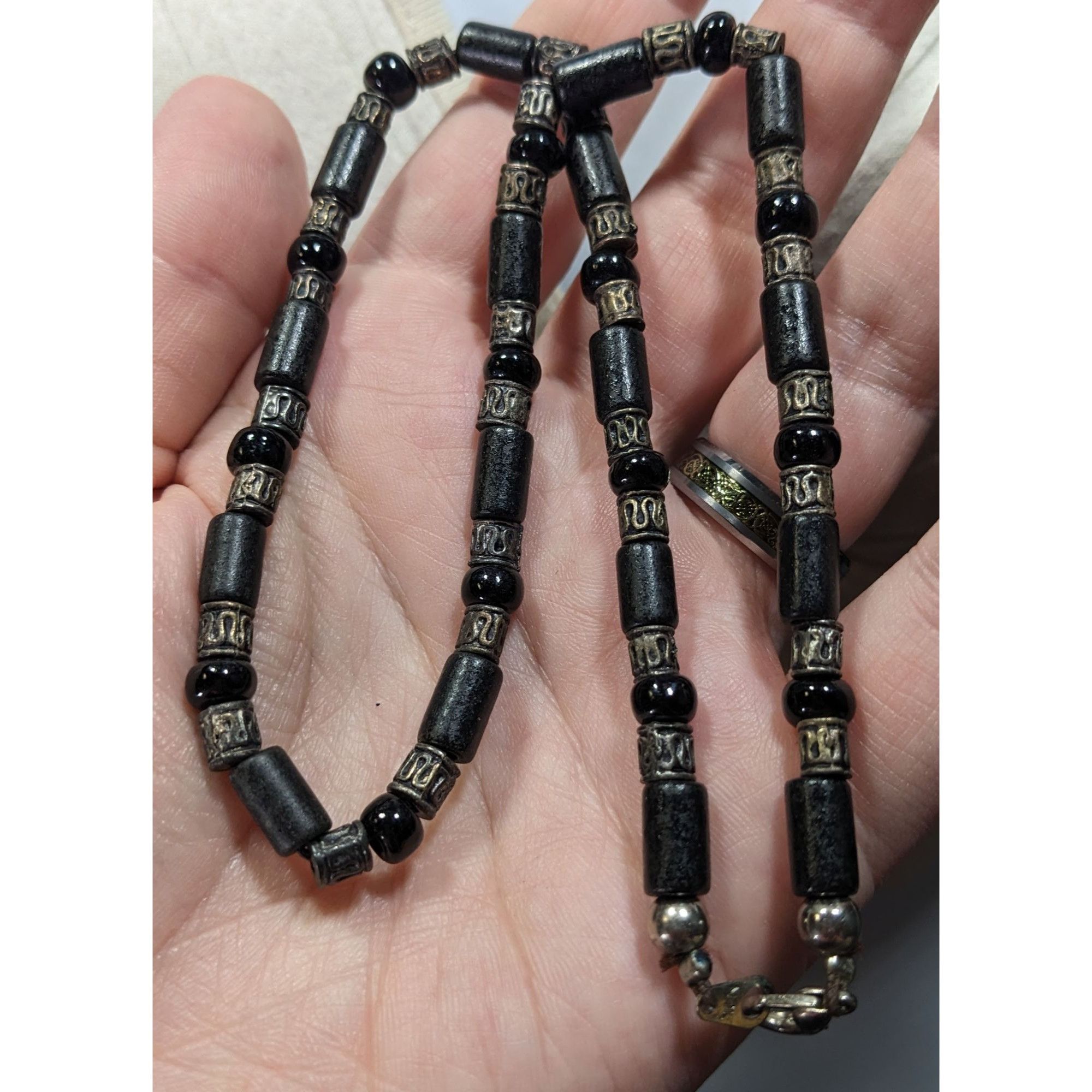 Other Vintage 90s Black And Silver Tone Beaded Necklace Size ONE SIZE - 6 Thumbnail