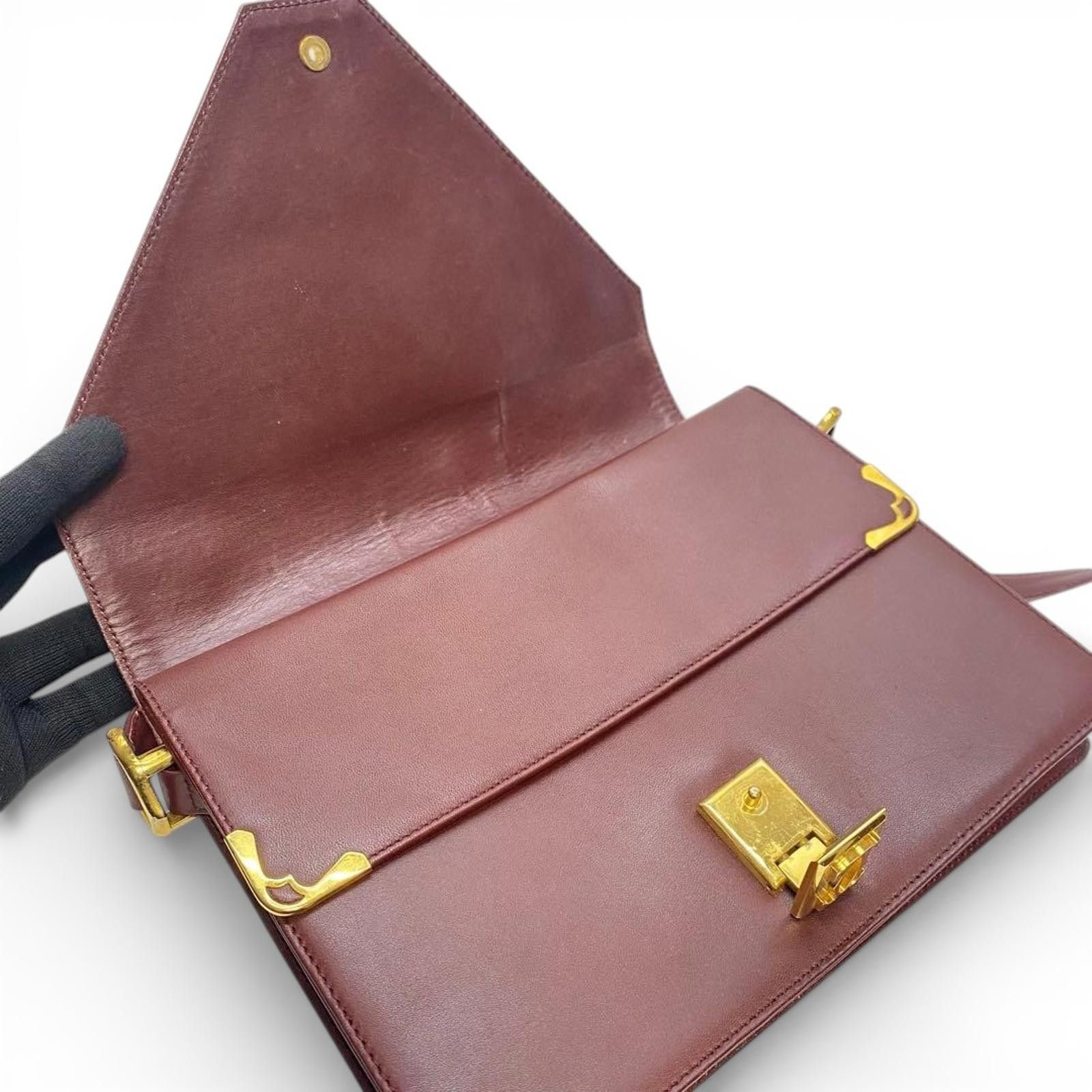 Cartier Cartier - Burgundy Leather Crossbody Bag Size ONE SIZE - 6 Thumbnail