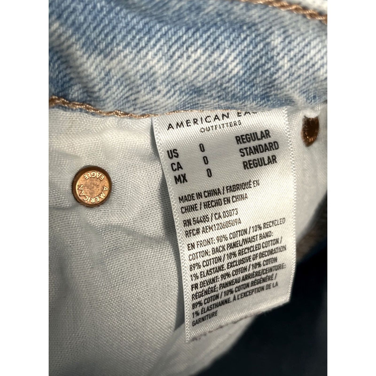 American Eagle Outfitters American Eagle Jeans Womens 0 Distressed Wide-Leg Super High Rise Baggy Blue 0 Distressed Womens Jeans Size 25" / US 0 / IT 36 - 6 Thumbnail