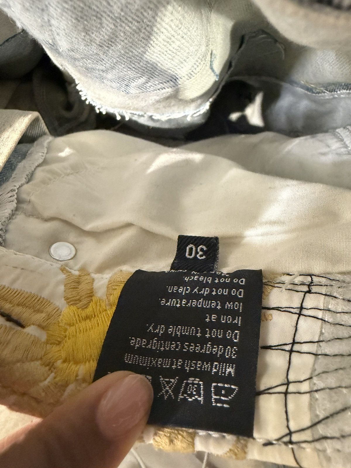 Who Decides War Who Decides War Embroidered Distressed Floral Size US 30 / EU 46 - 5 Thumbnail